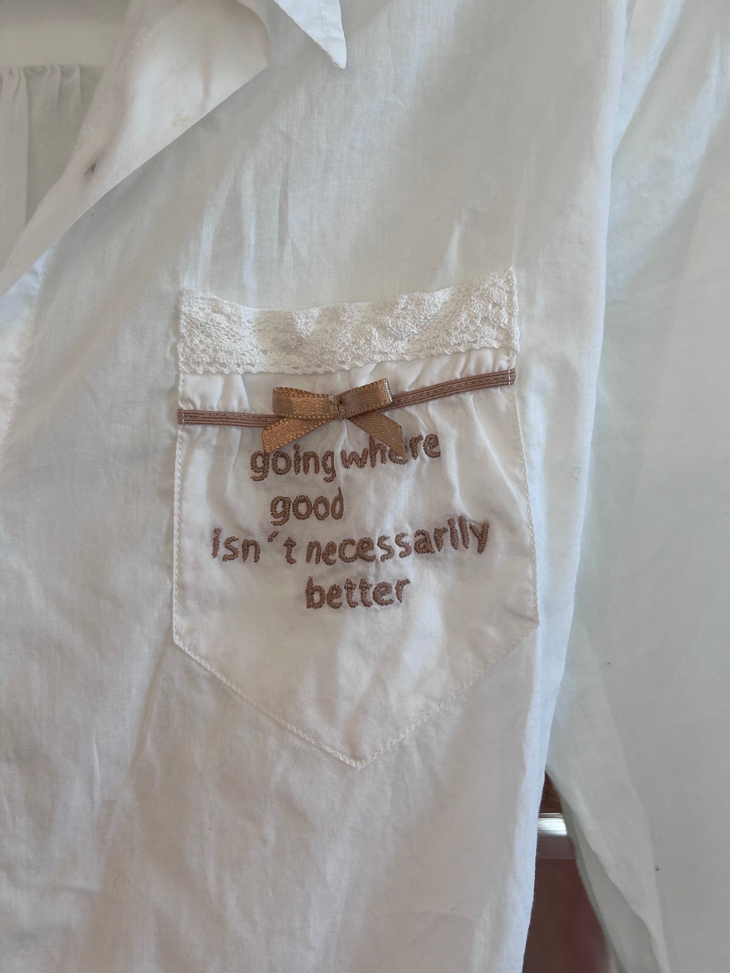White Embroidered Shirt ￼