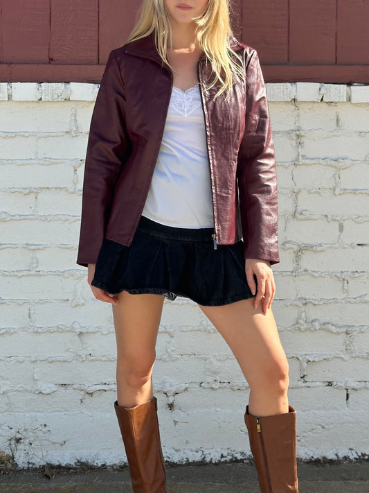 Burgundy Leather Jacket