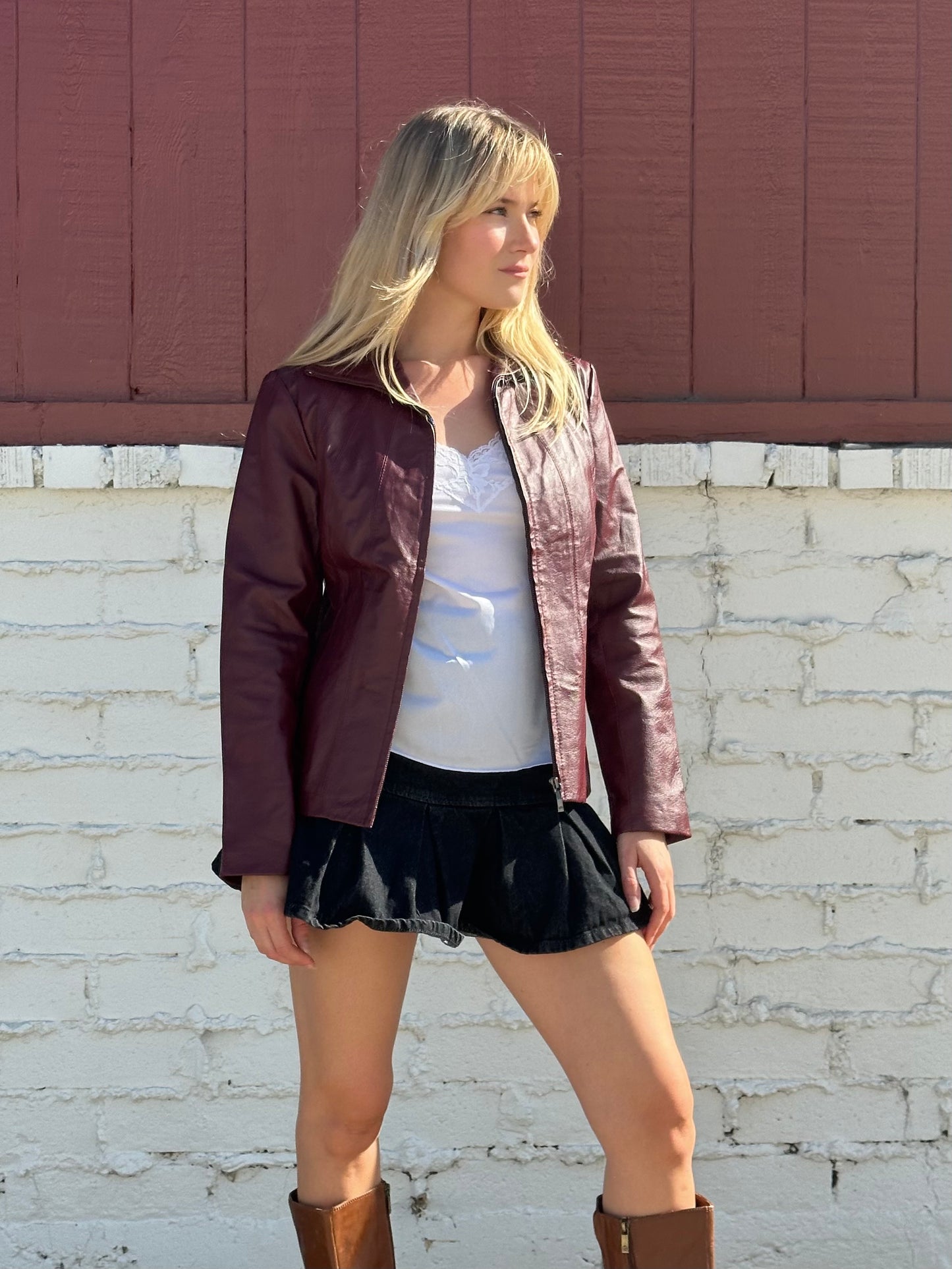 Burgundy Leather Jacket