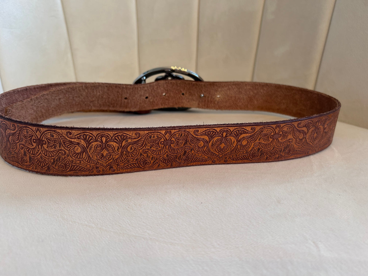 Vintage Genuine Leather Copper Belt