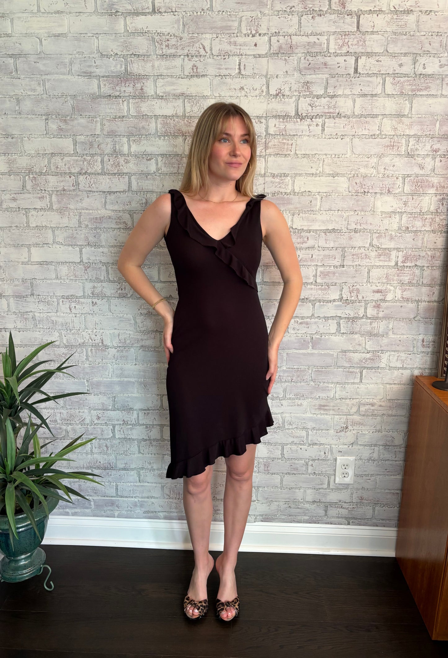 Vintage Y2k Black Asymmetrical Dress