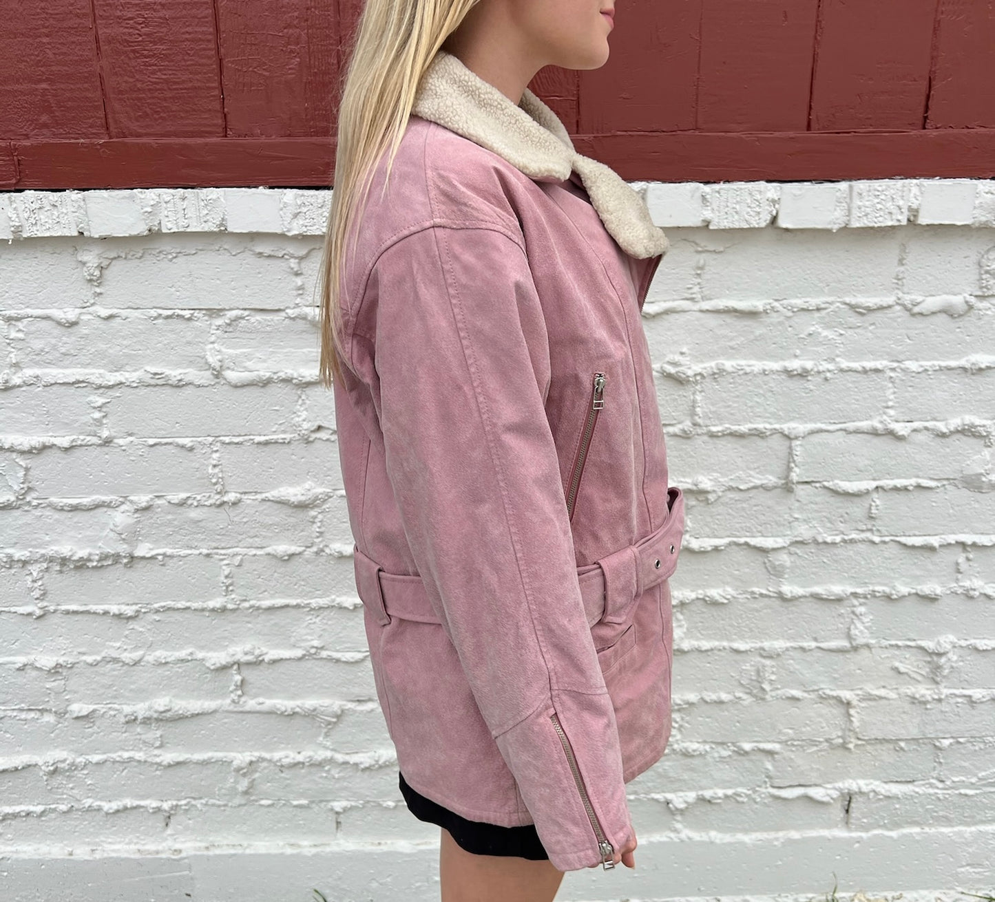 Vintage Pink Leather Jacket