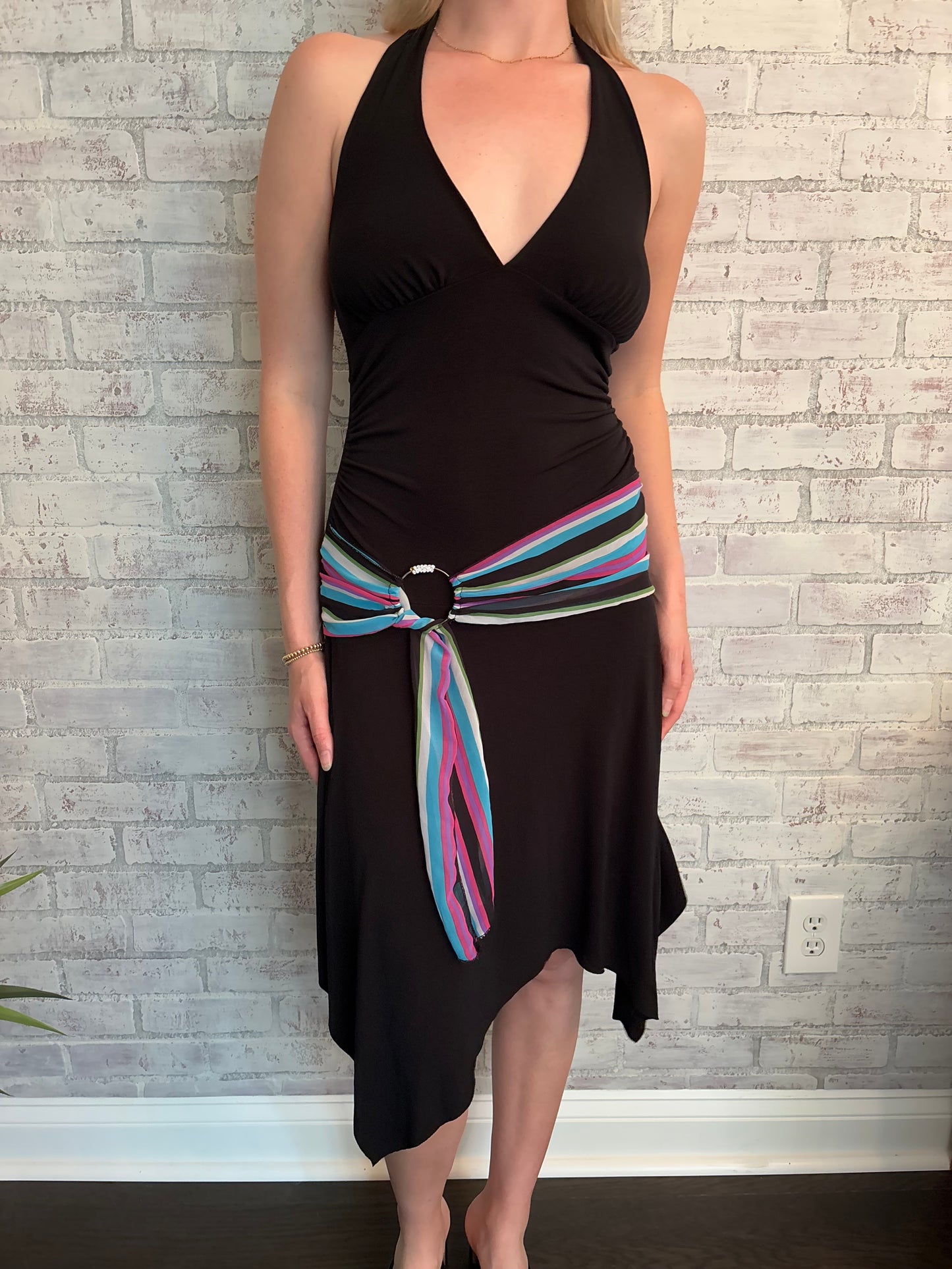 Vintage Y2k Halter Asymmetrical Dress