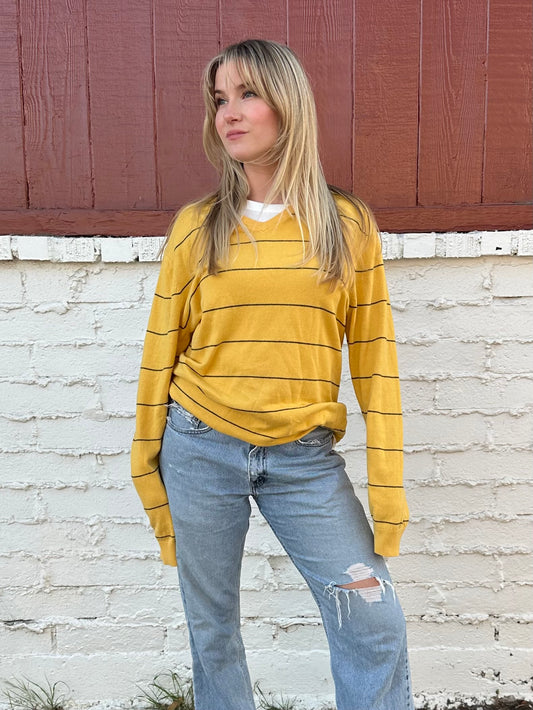 Yellow and Blue Stripe Sweater