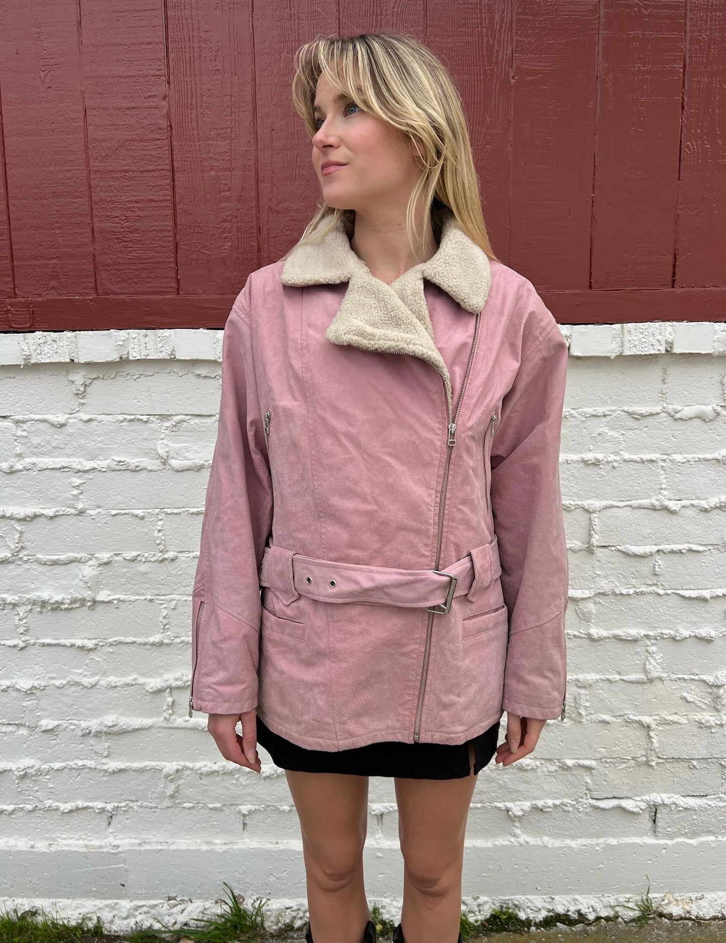 Vintage Pink Leather Jacket