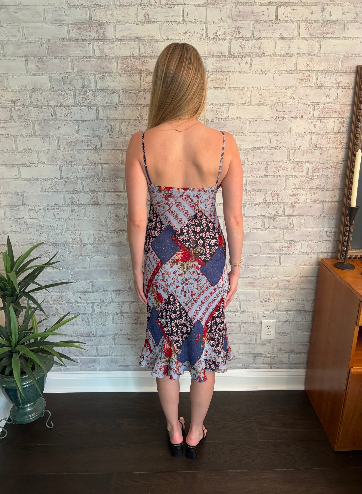 Floral Patchwork Midi Dress