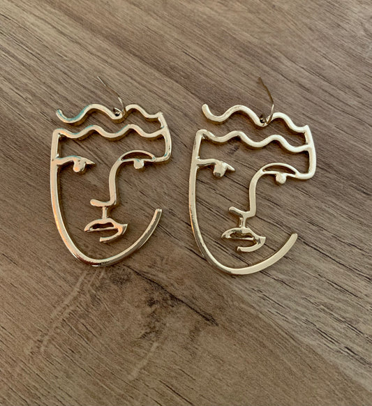 Abstract Gold Earrings