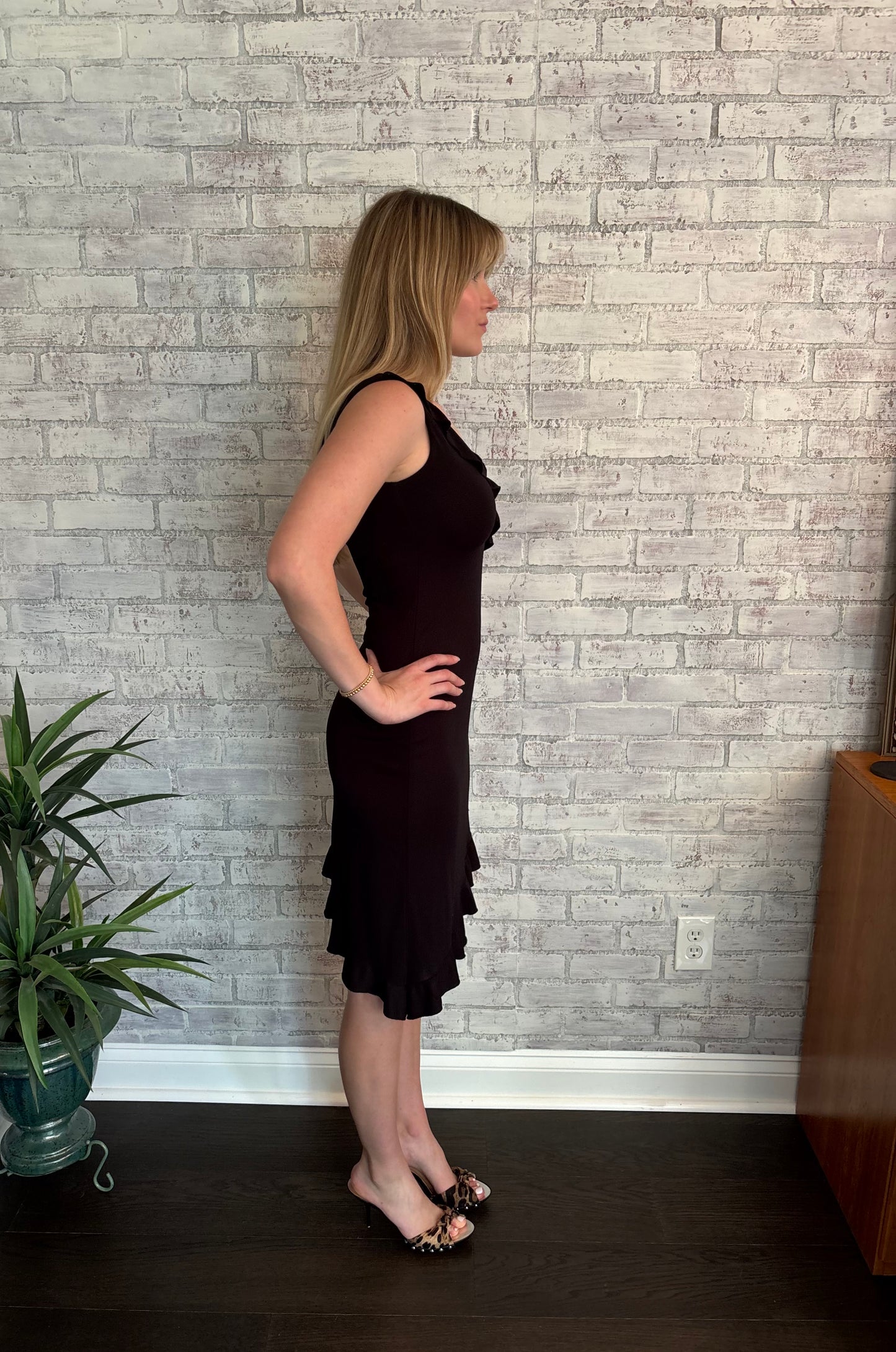 Vintage Y2k Black Asymmetrical Dress