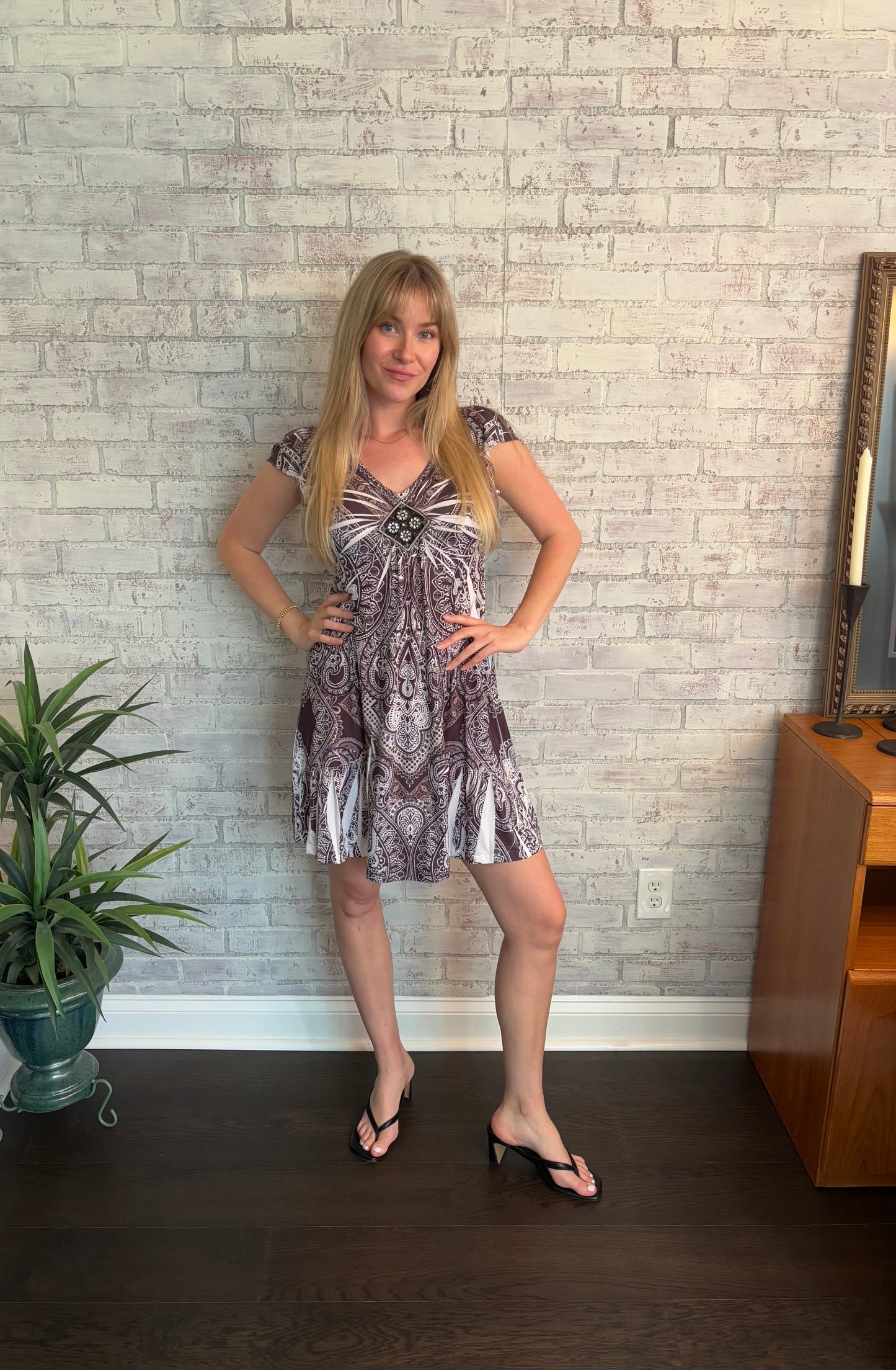 Vintage Y2k Embellished Flowy Dress