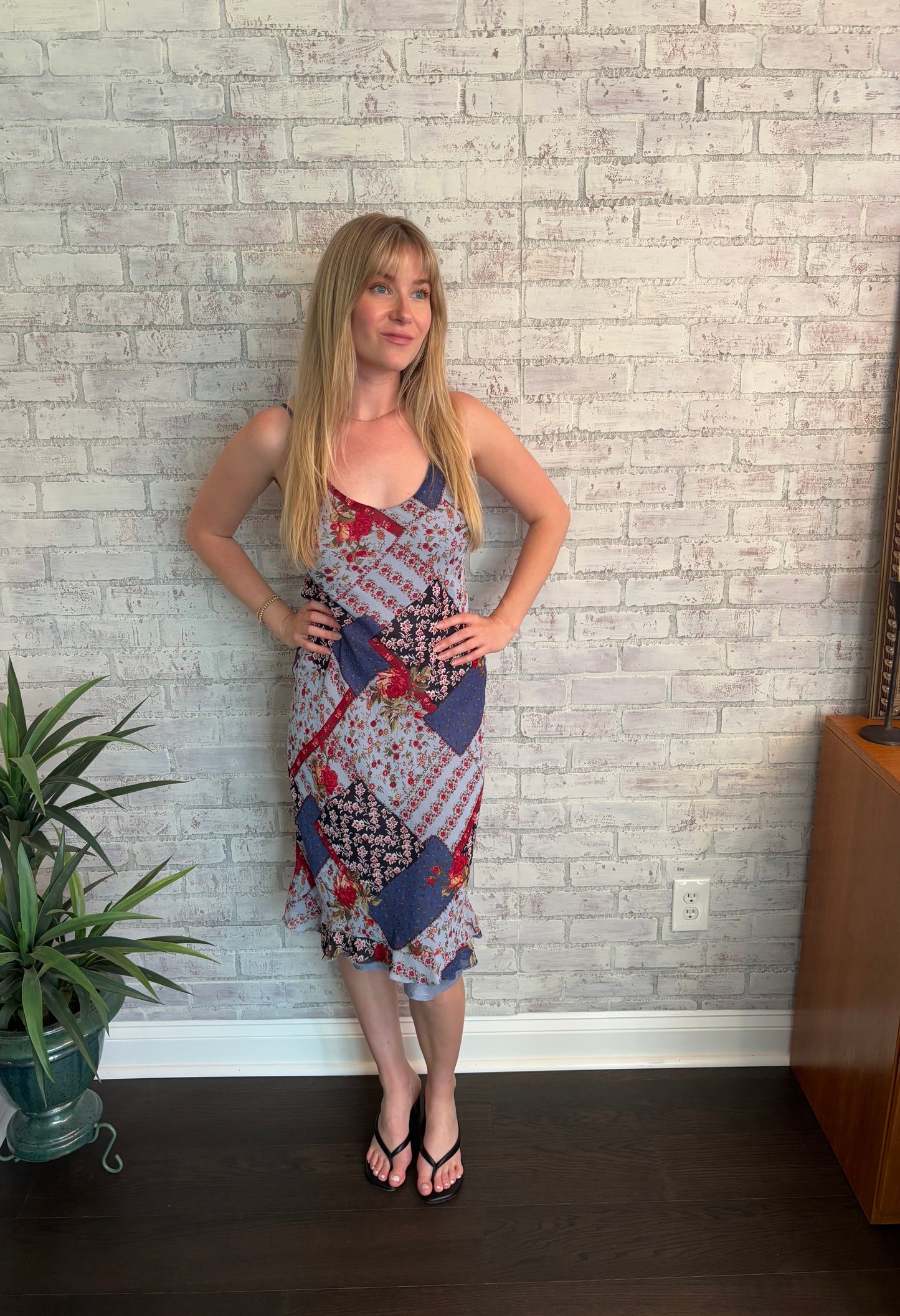 Floral Patchwork Midi Dress