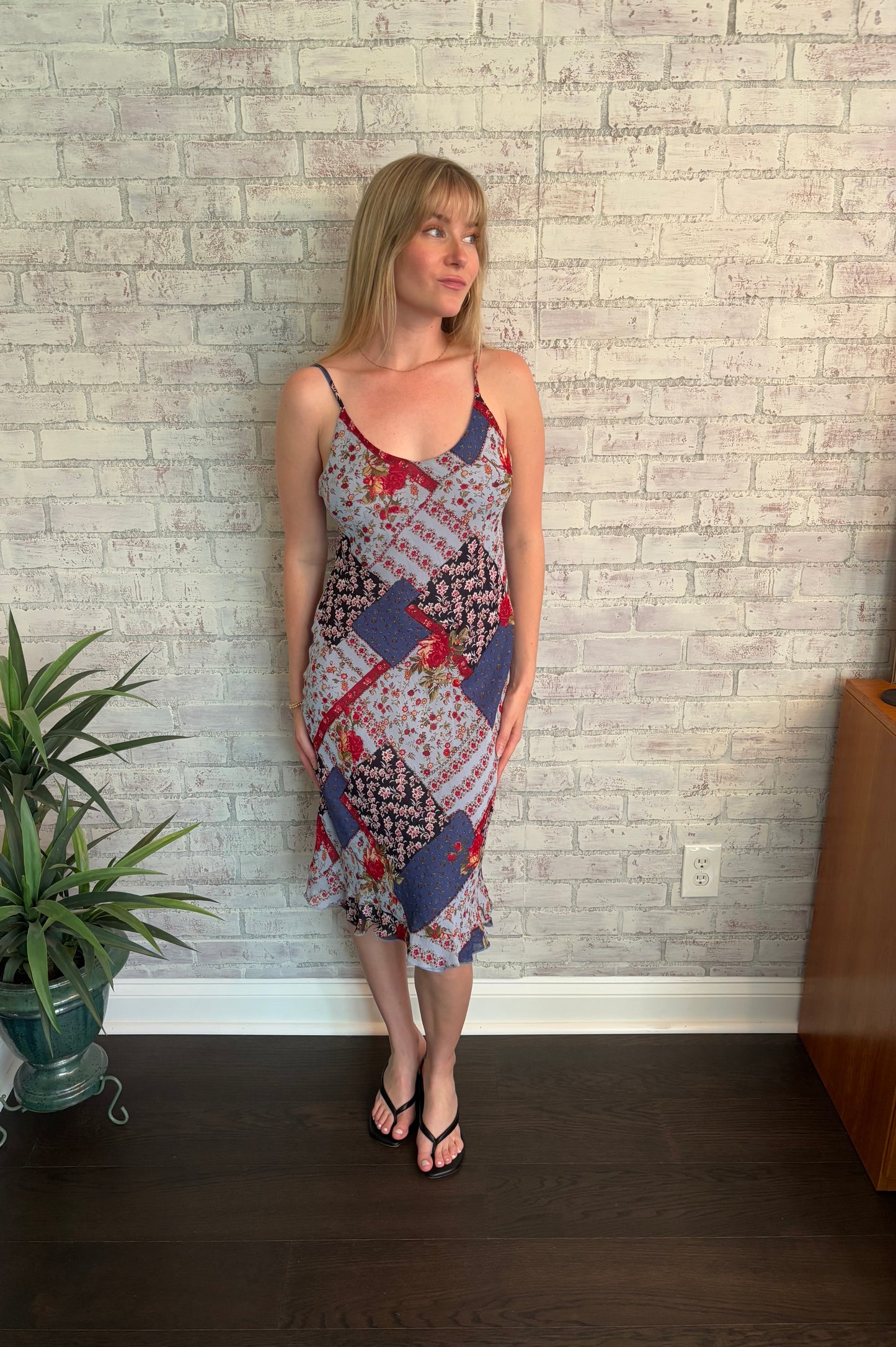 Floral Patchwork Midi Dress
