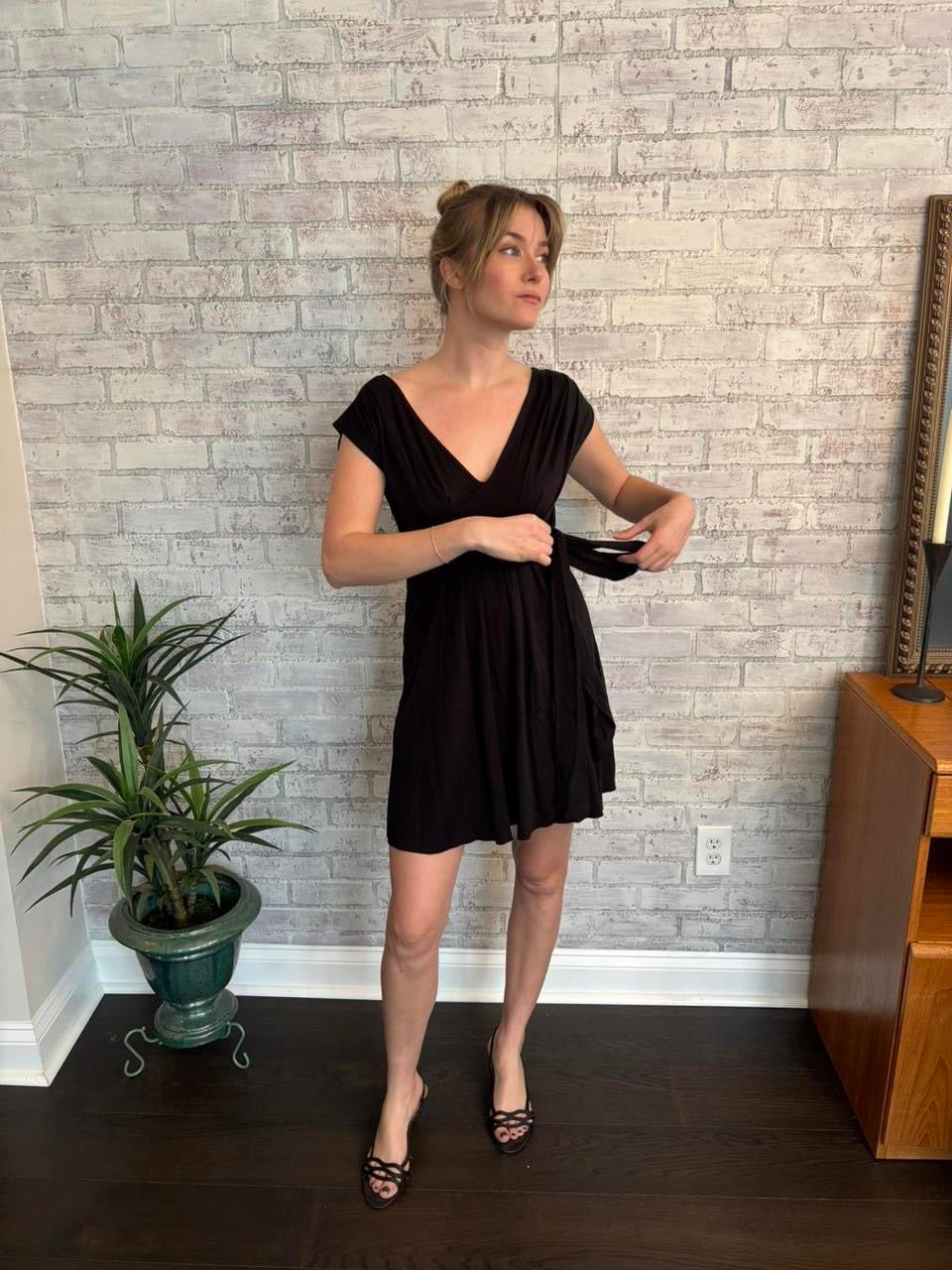 Vintage Free People Flowy Black Dress