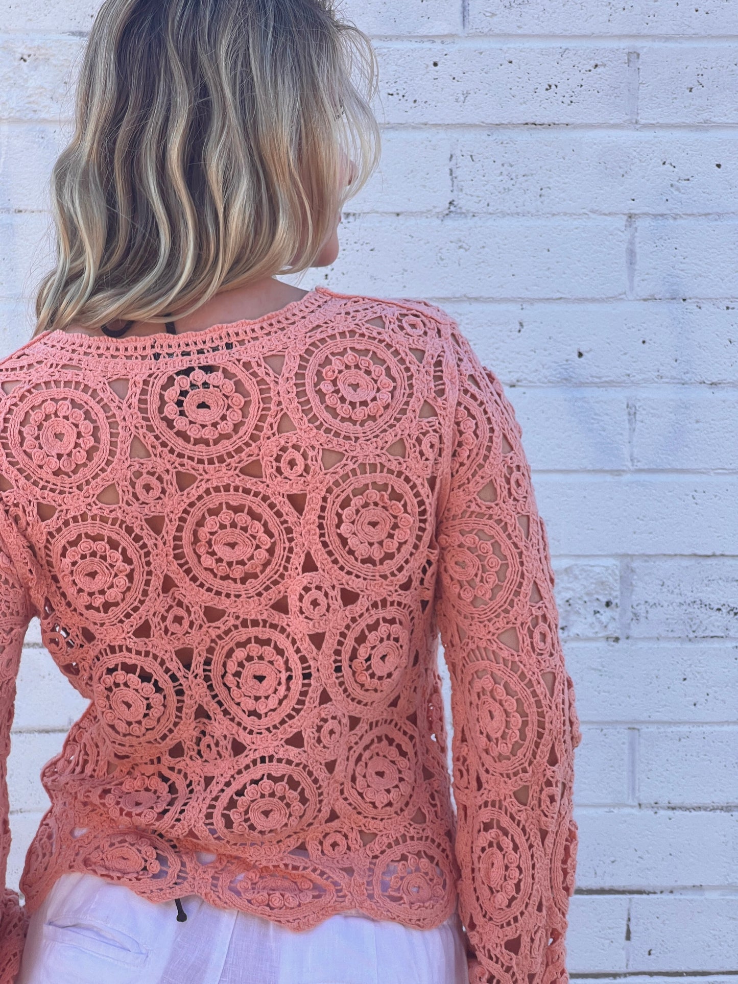 Coral Crochet Top