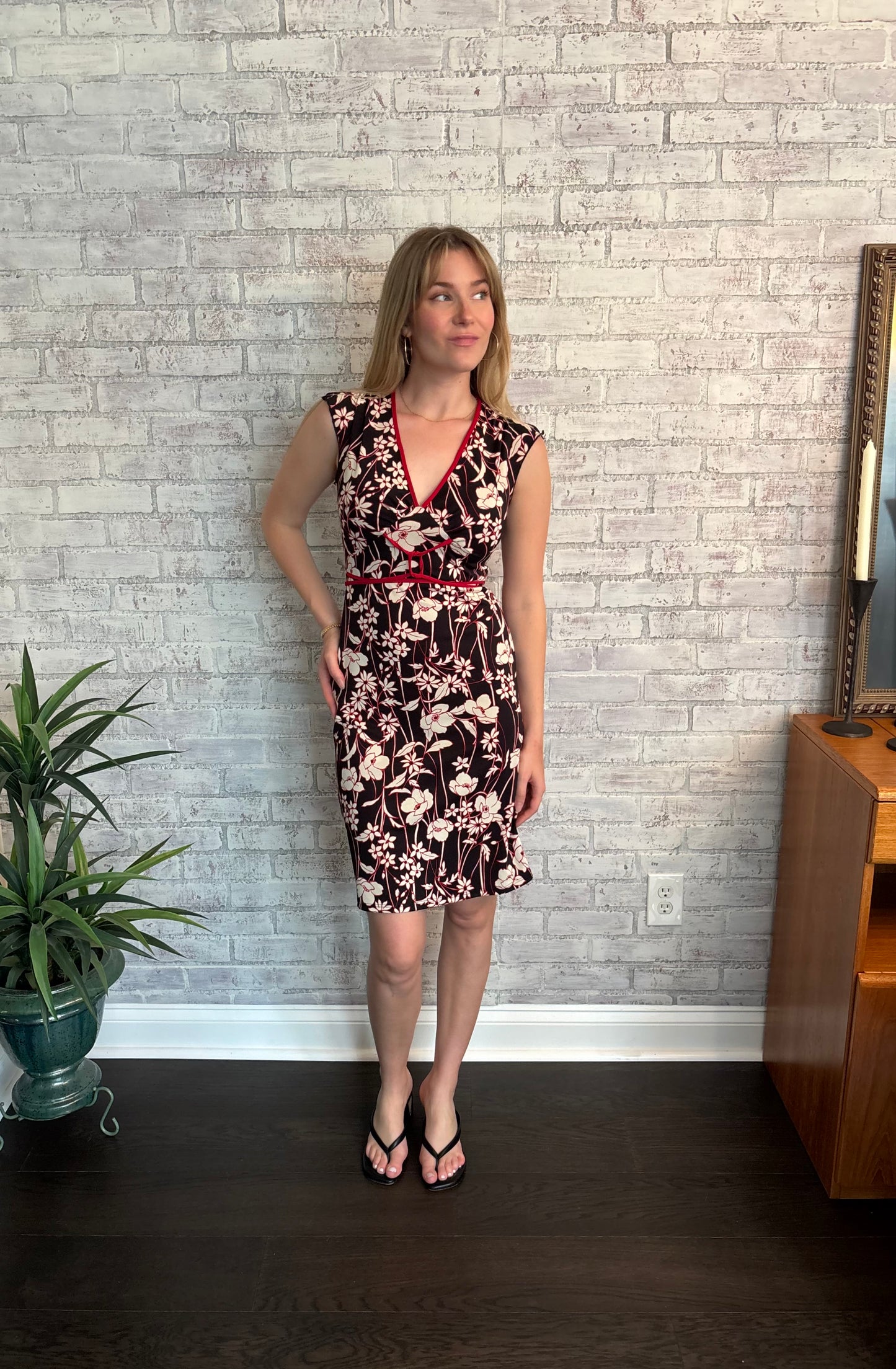 Vintage Y2k Floral V-Neck Dress