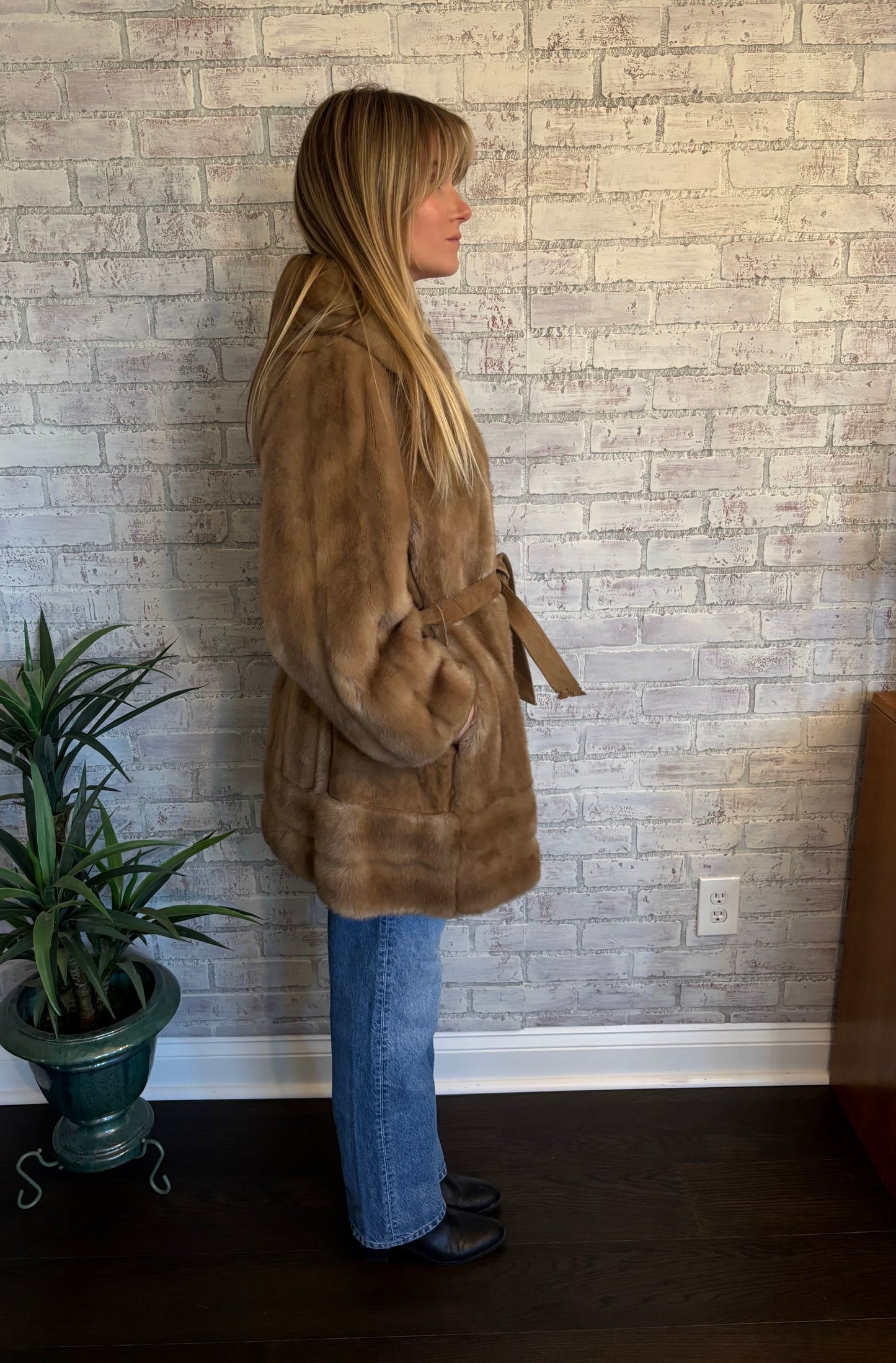 Vintage 70s Brown Fur Coat