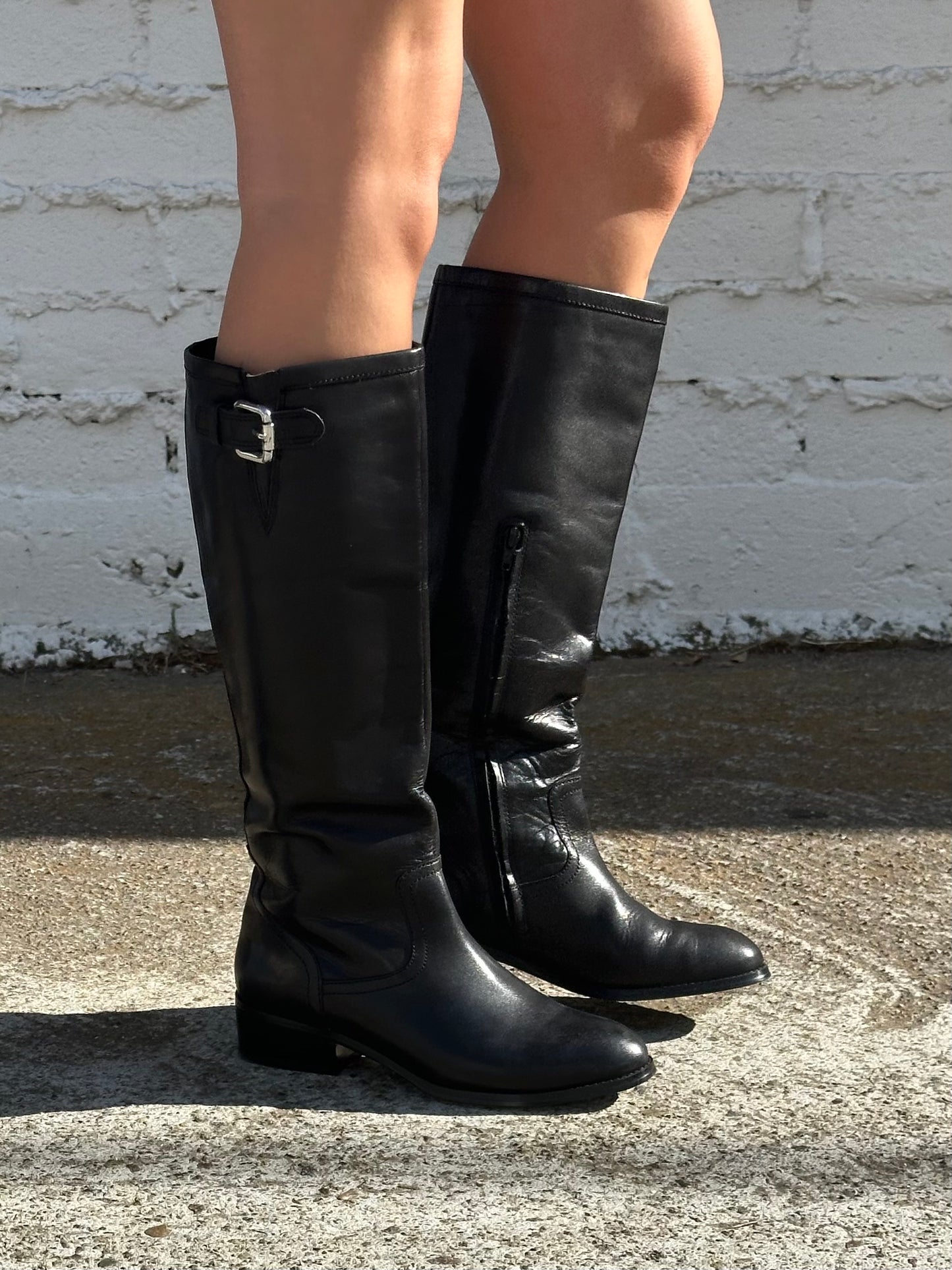 Ralph Lauren Black Leather Riding Boots