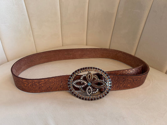 Vintage Genuine Leather Copper Belt