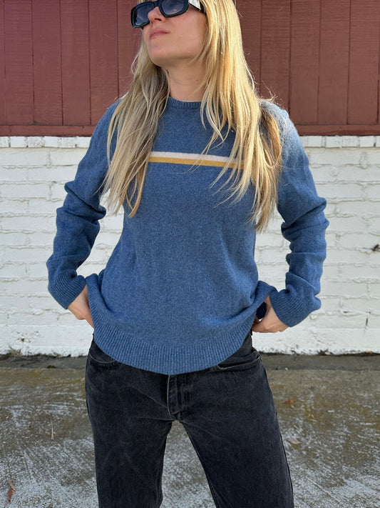 Blue Stripe Lambswool Sweater