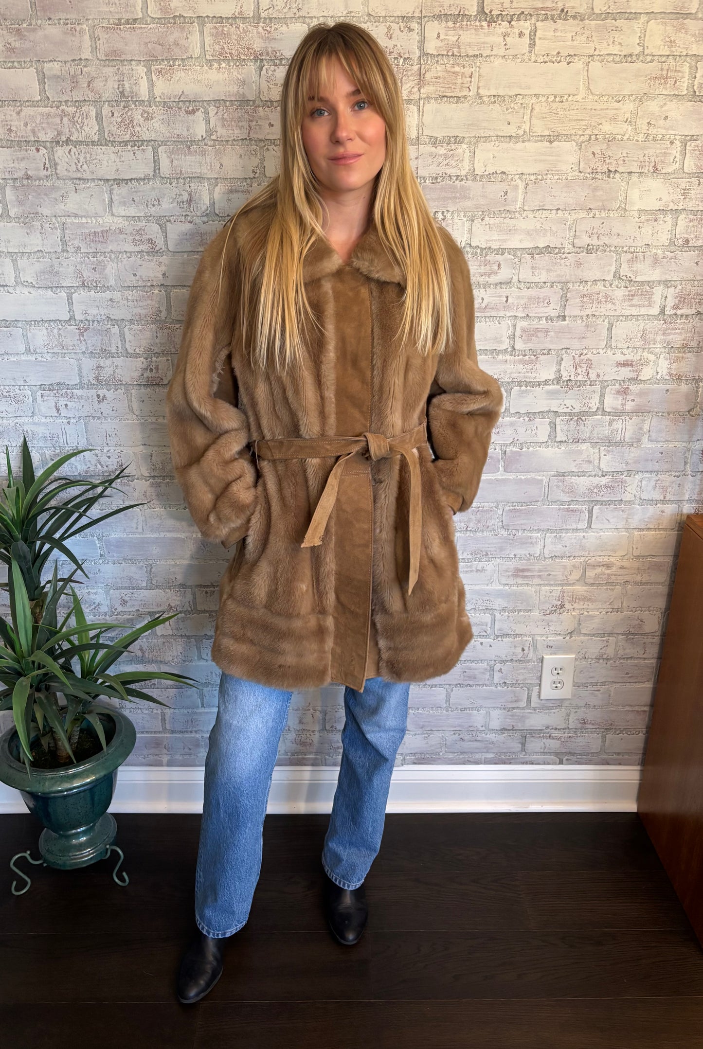 Vintage 70s Brown Fur Coat
