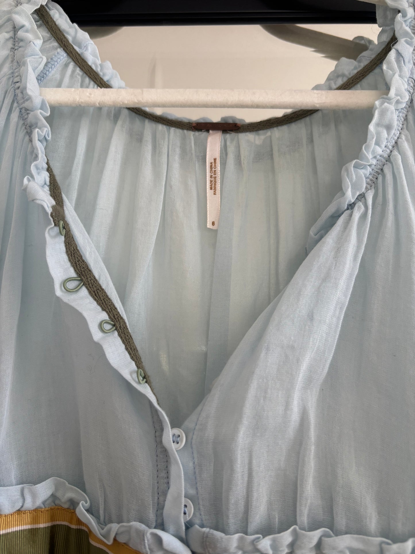 Vintage Baby Blue Baby Doll Top