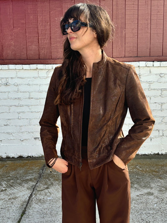 Chocolate Brown Leather Jacket