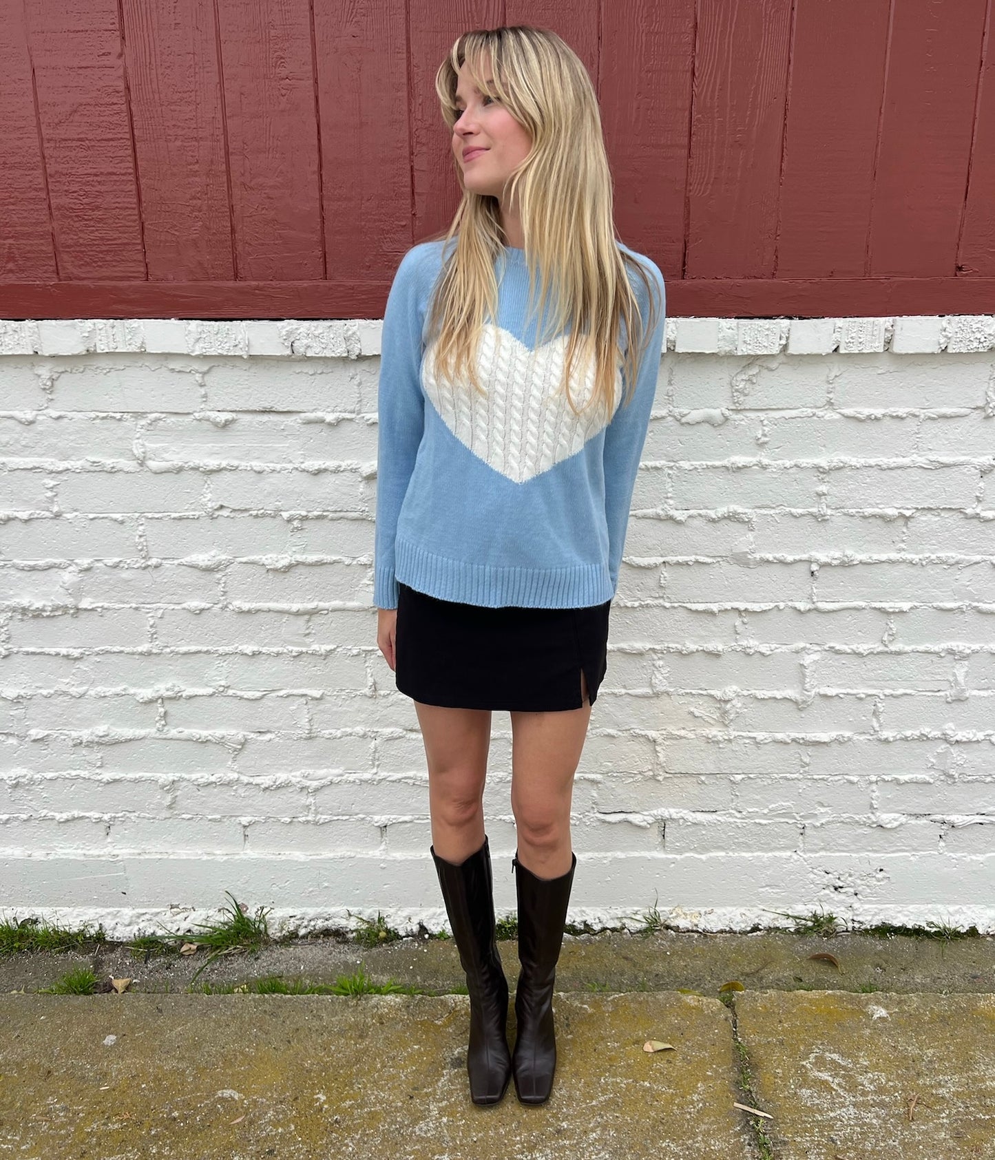 Blue Heart Sweater