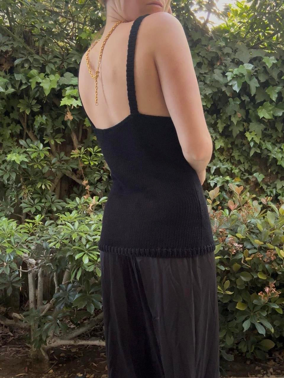 Black 100% Cotton Knit Tank