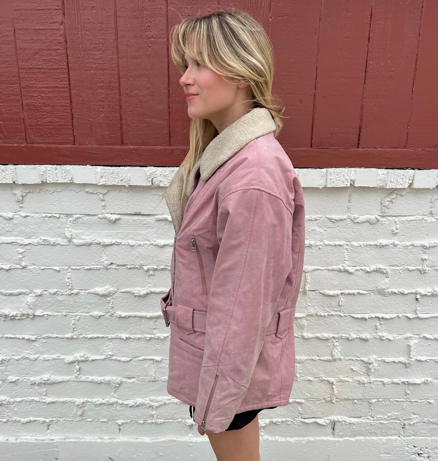 Vintage Pink Leather Jacket