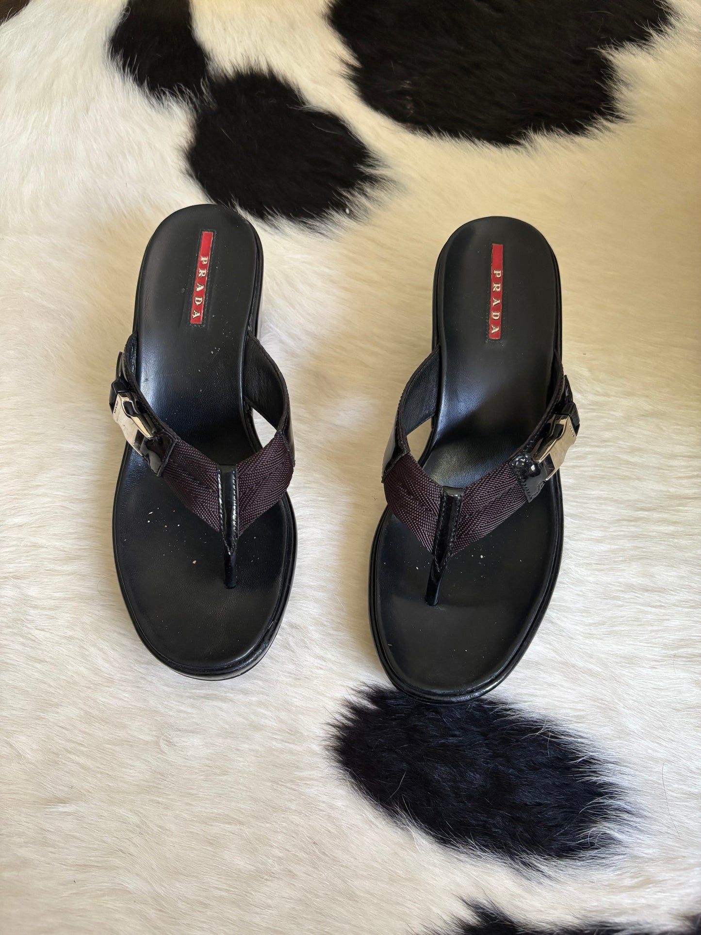 Vintage Prada Sport Wedge Flip Flops