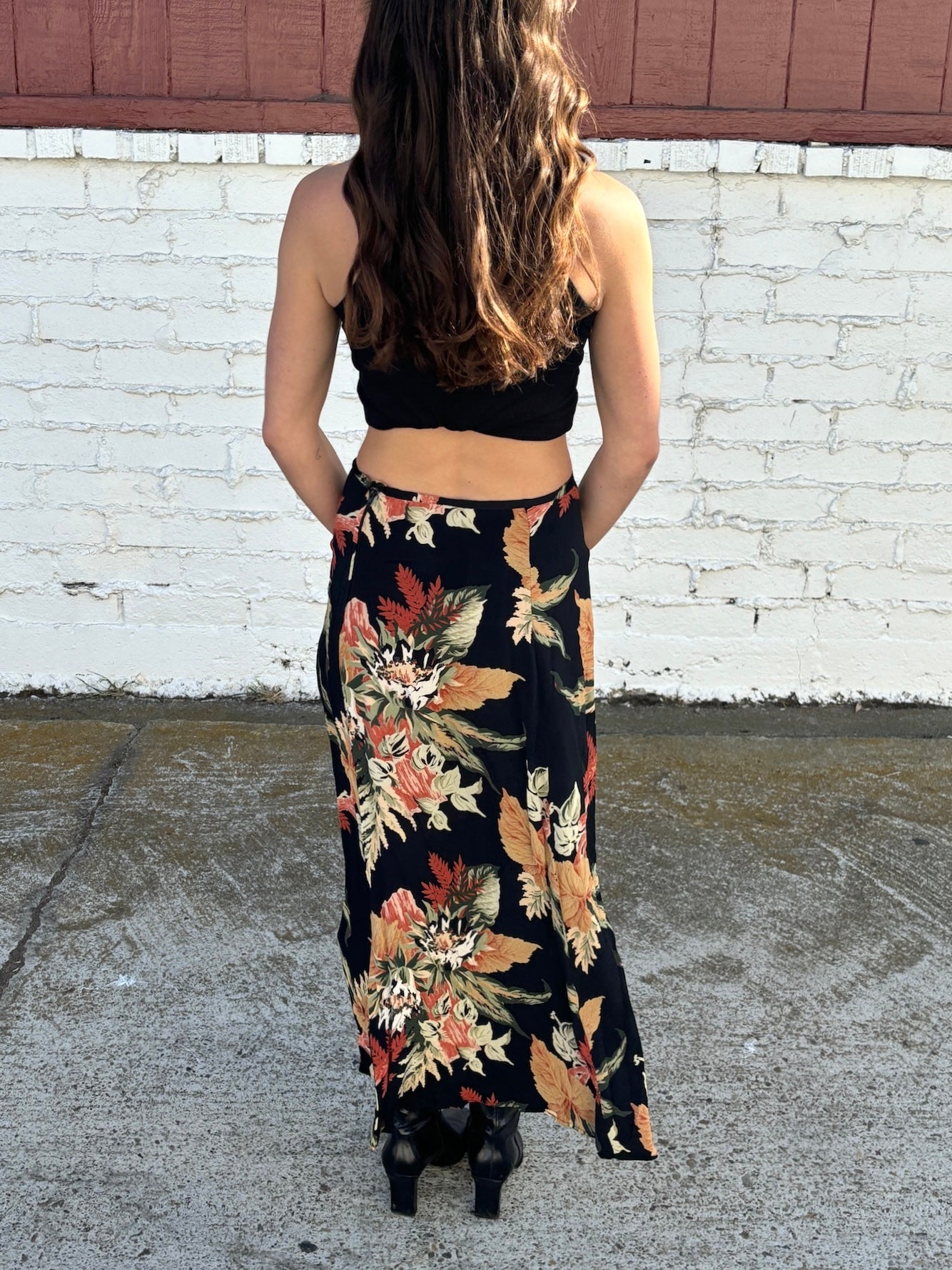 Black Floral Maxi Skirt