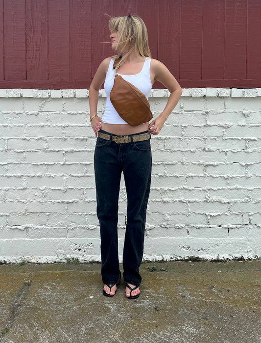 Brown Leather Crossbody Bag