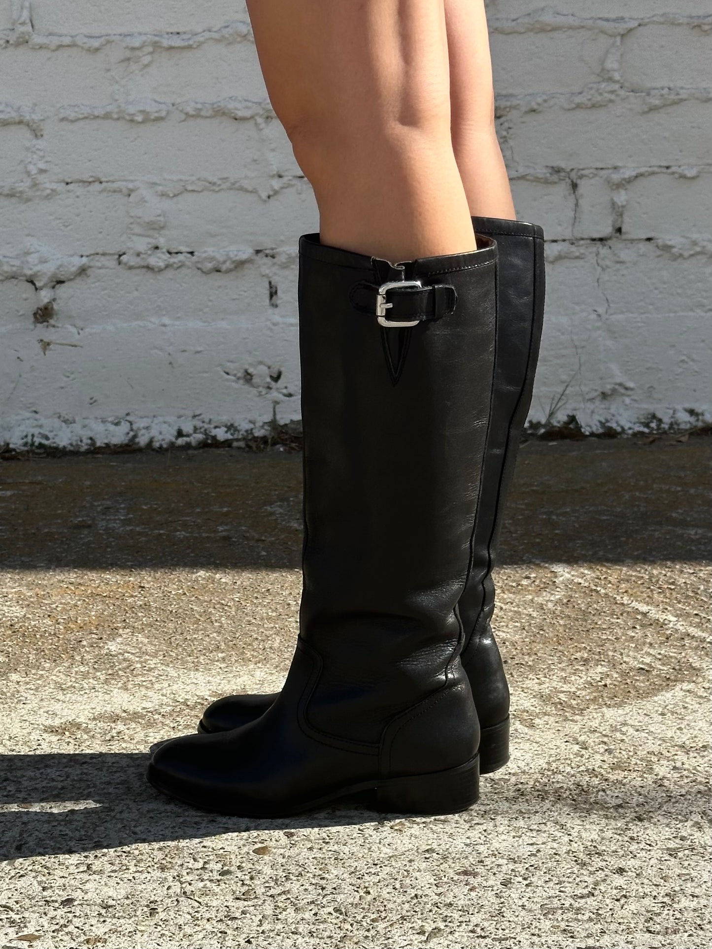 Ralph Lauren Black Leather Riding Boots