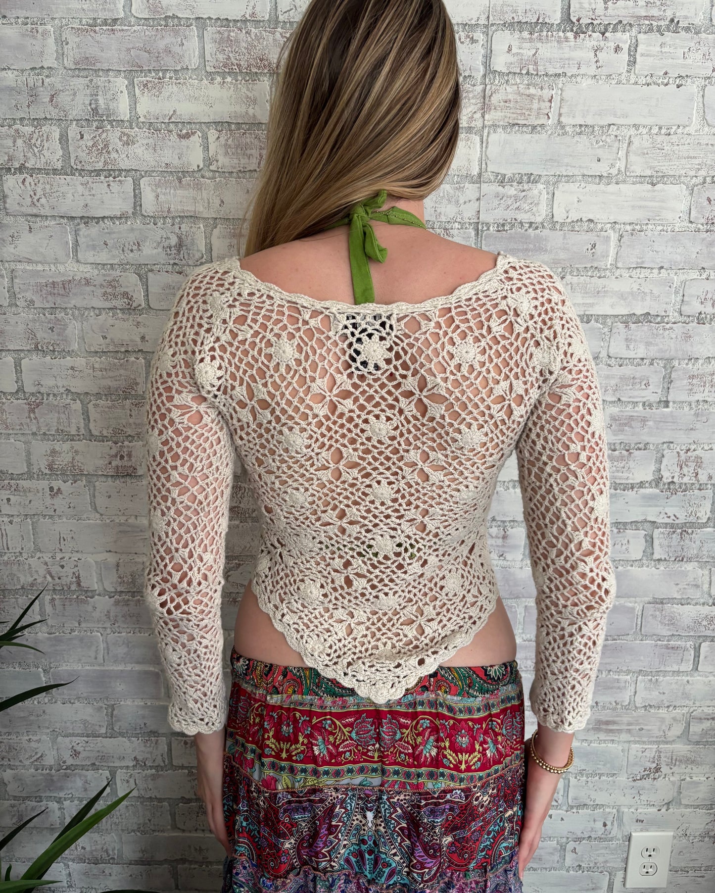 Vintage Cream Crochet Top