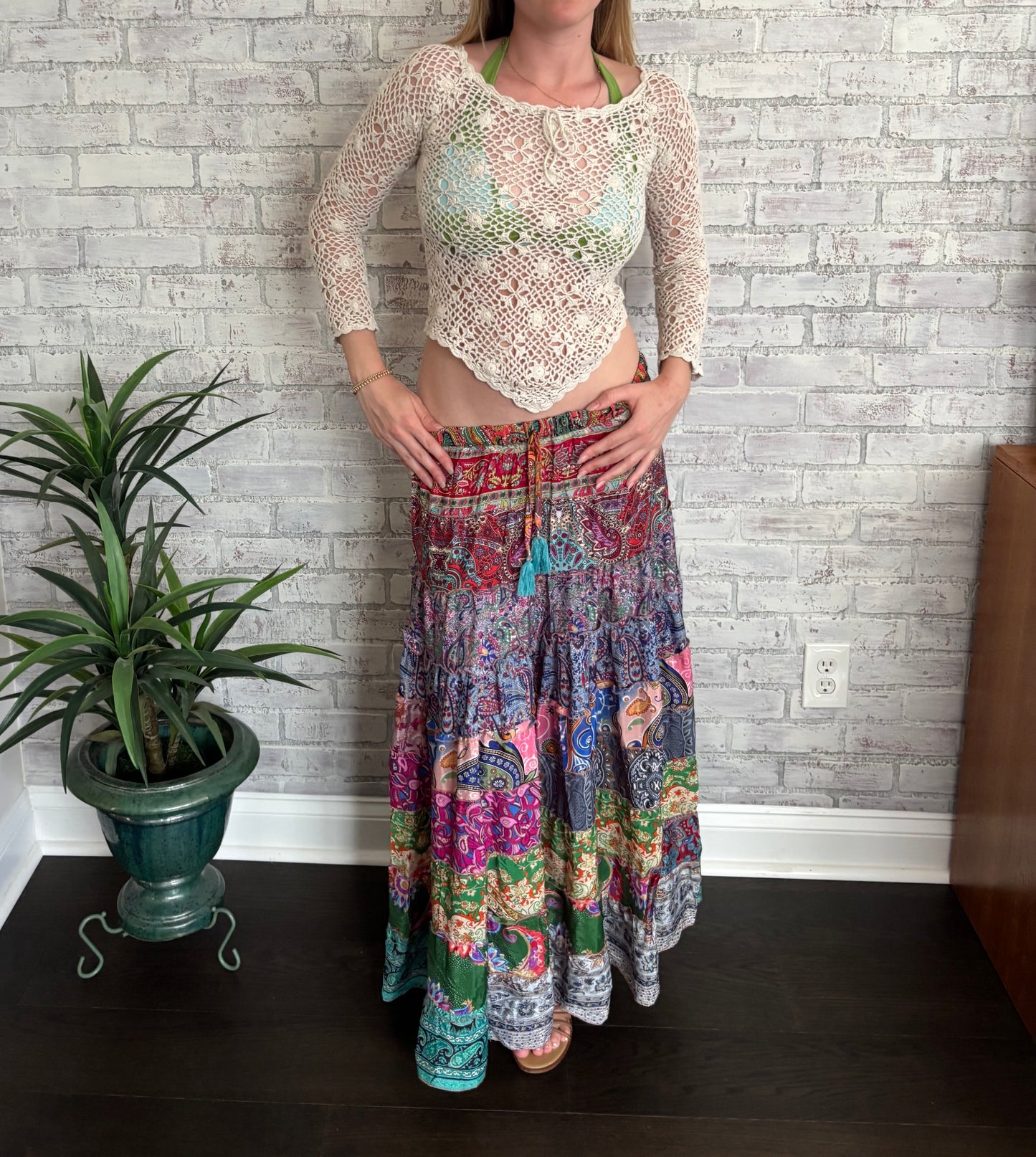 Vintage Cream Crochet Top
