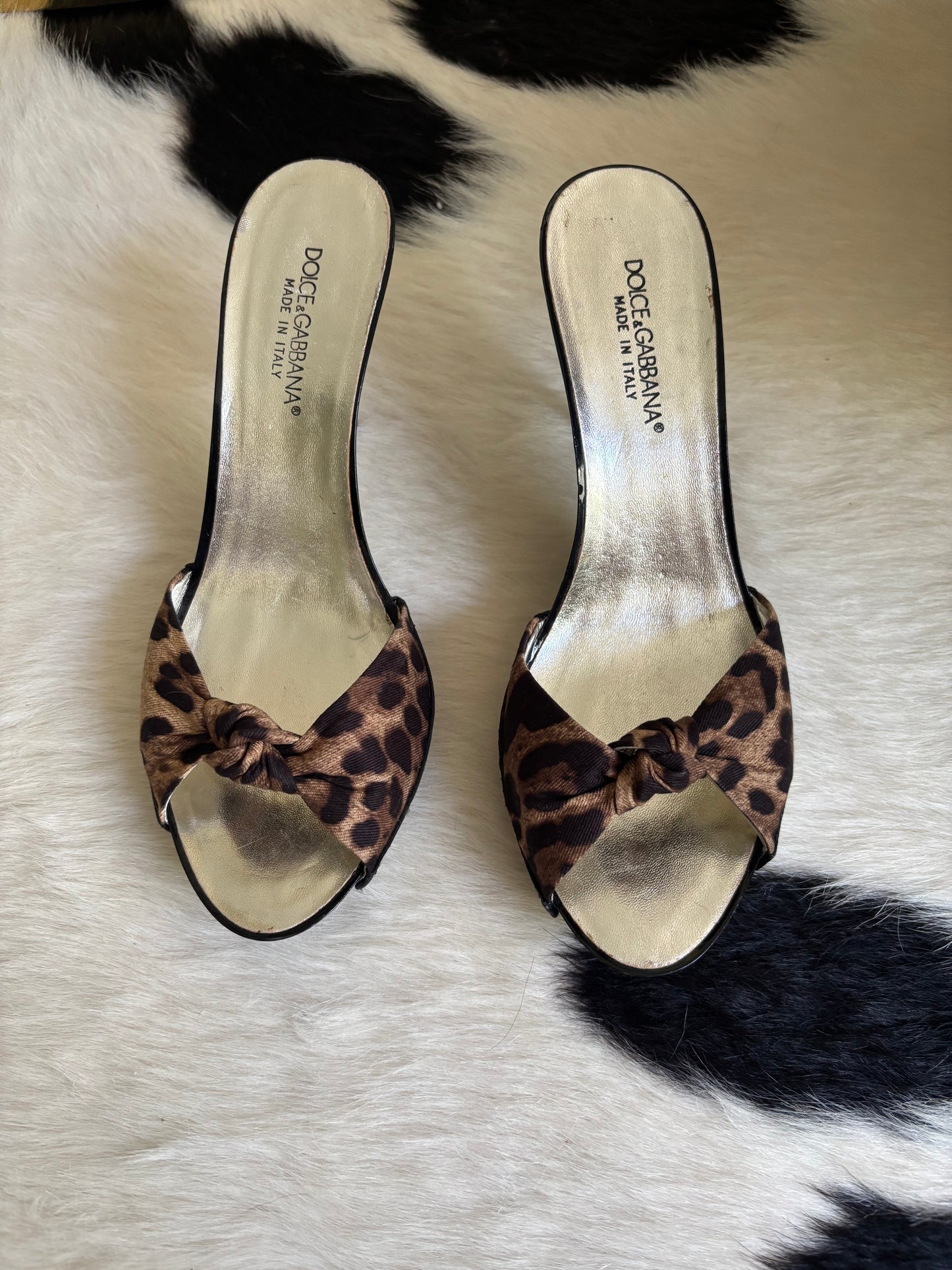 Vintage Dolce & Gabbana Leopard Studded Heels
