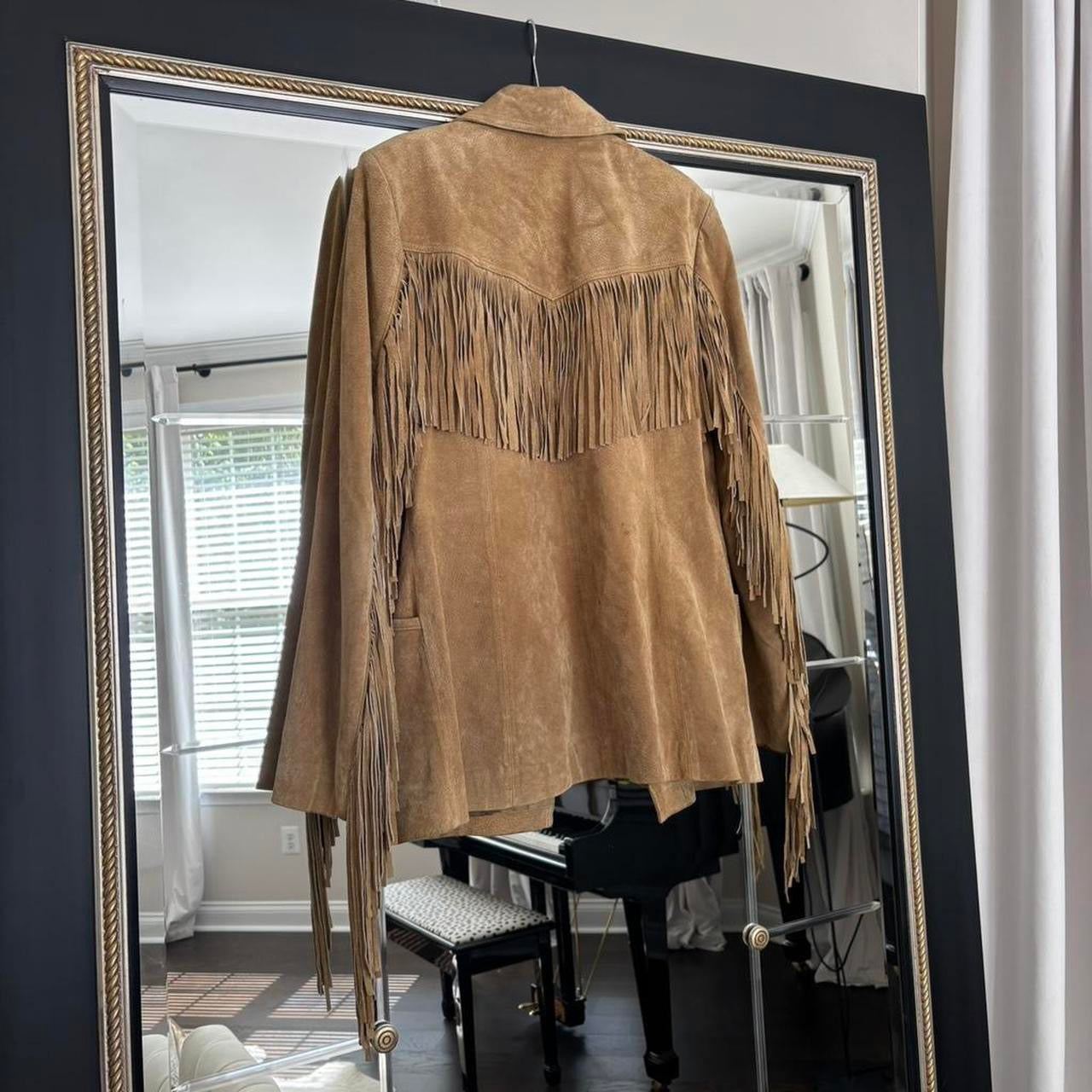 Vintage Tan Suede Fringe Jacket