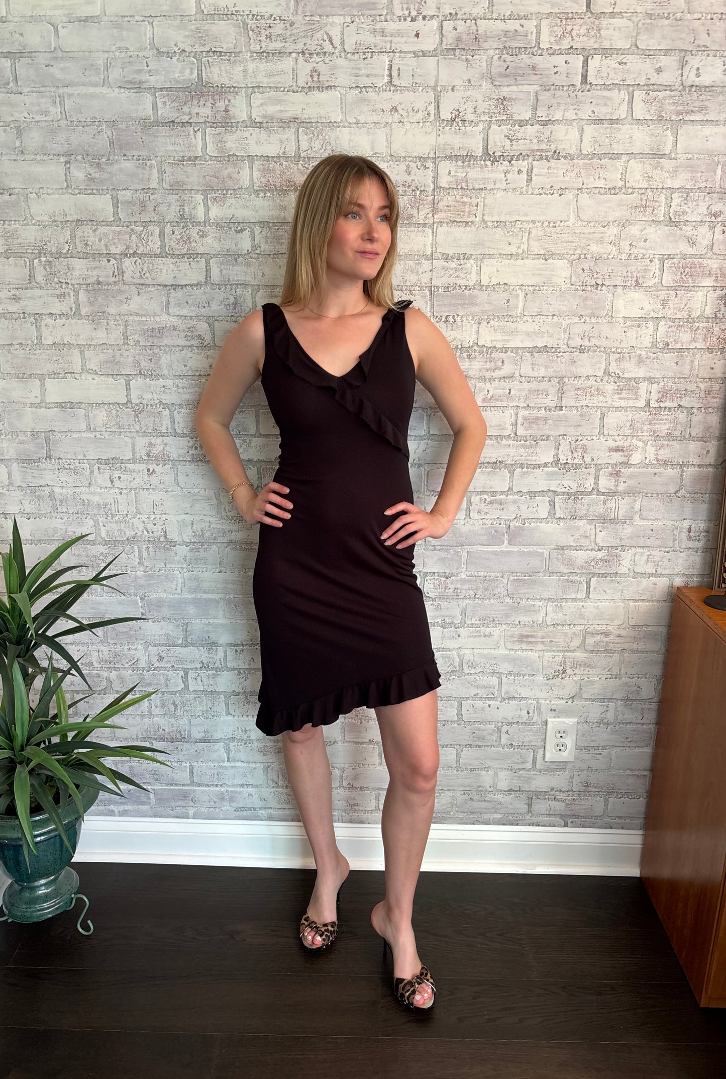 Vintage Y2k Black Asymmetrical Dress