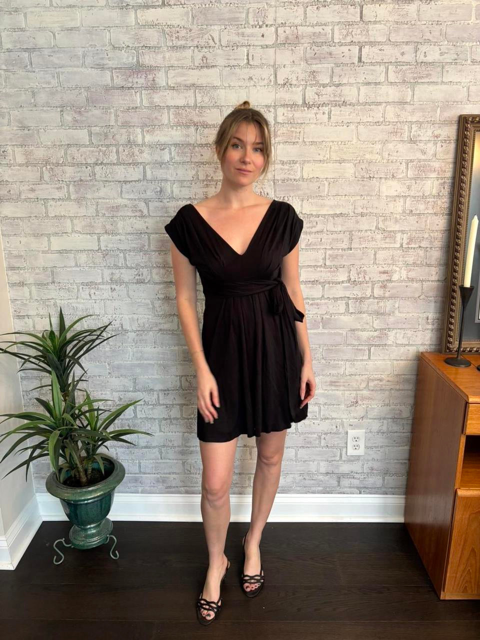 Vintage Free People Flowy Black Dress