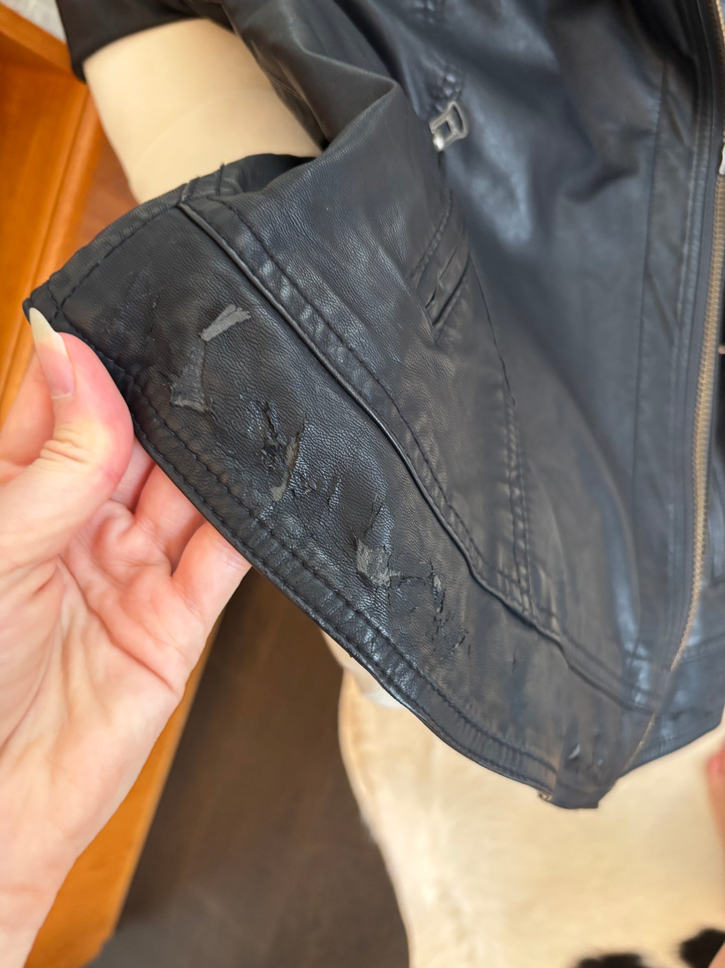 Free People Black Vegan Leather Jacket