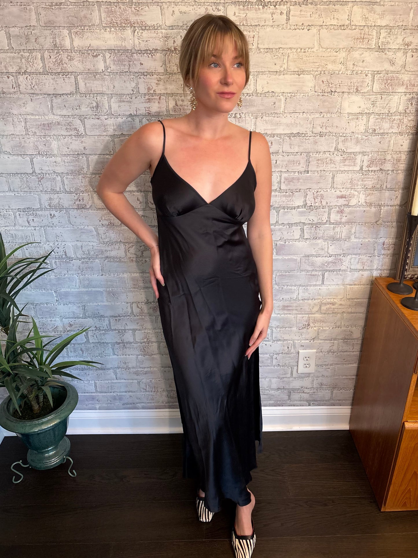 Vintage Black Silk Dress