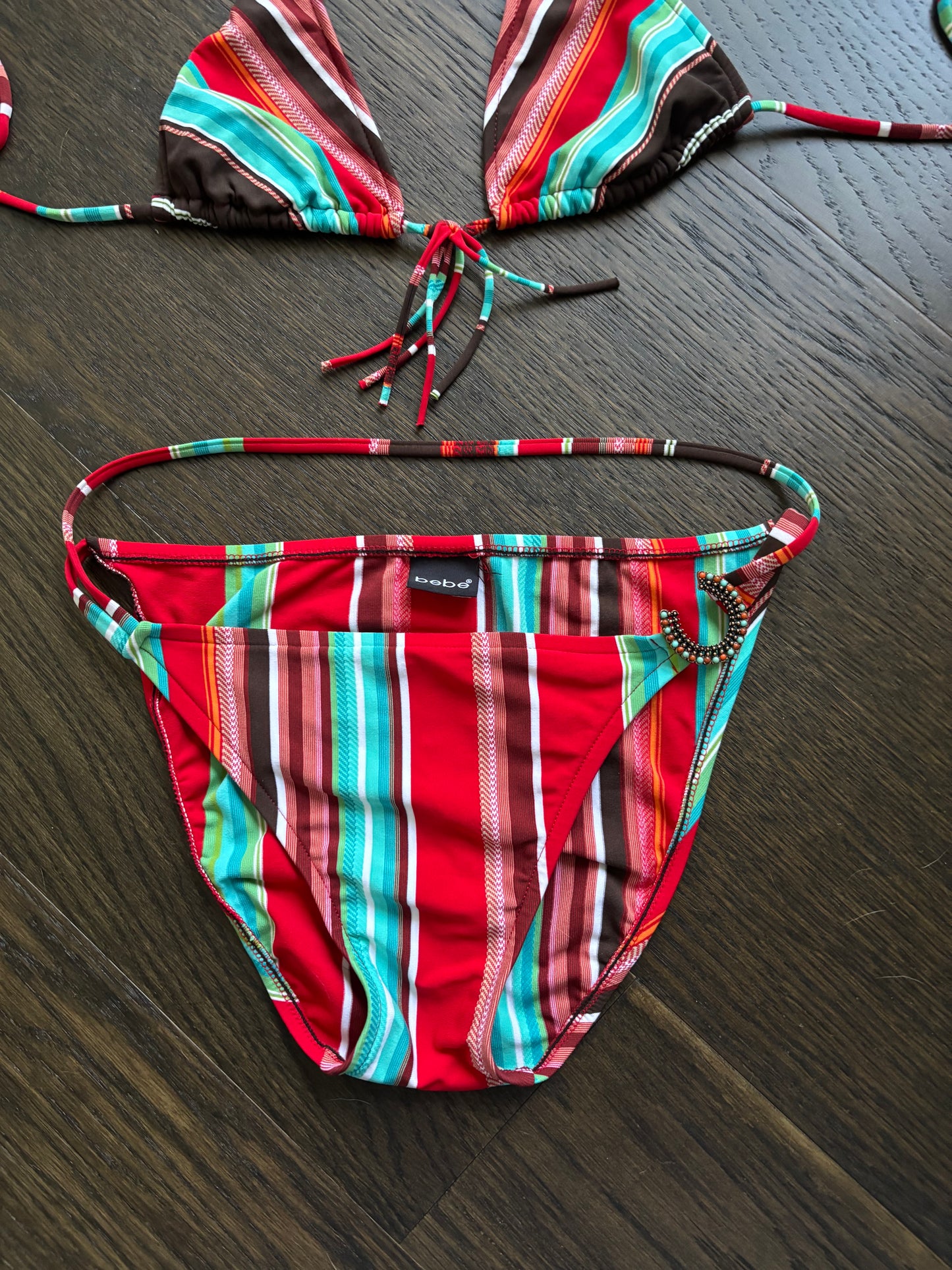 Vintage 90s Striped Bebe Bikini