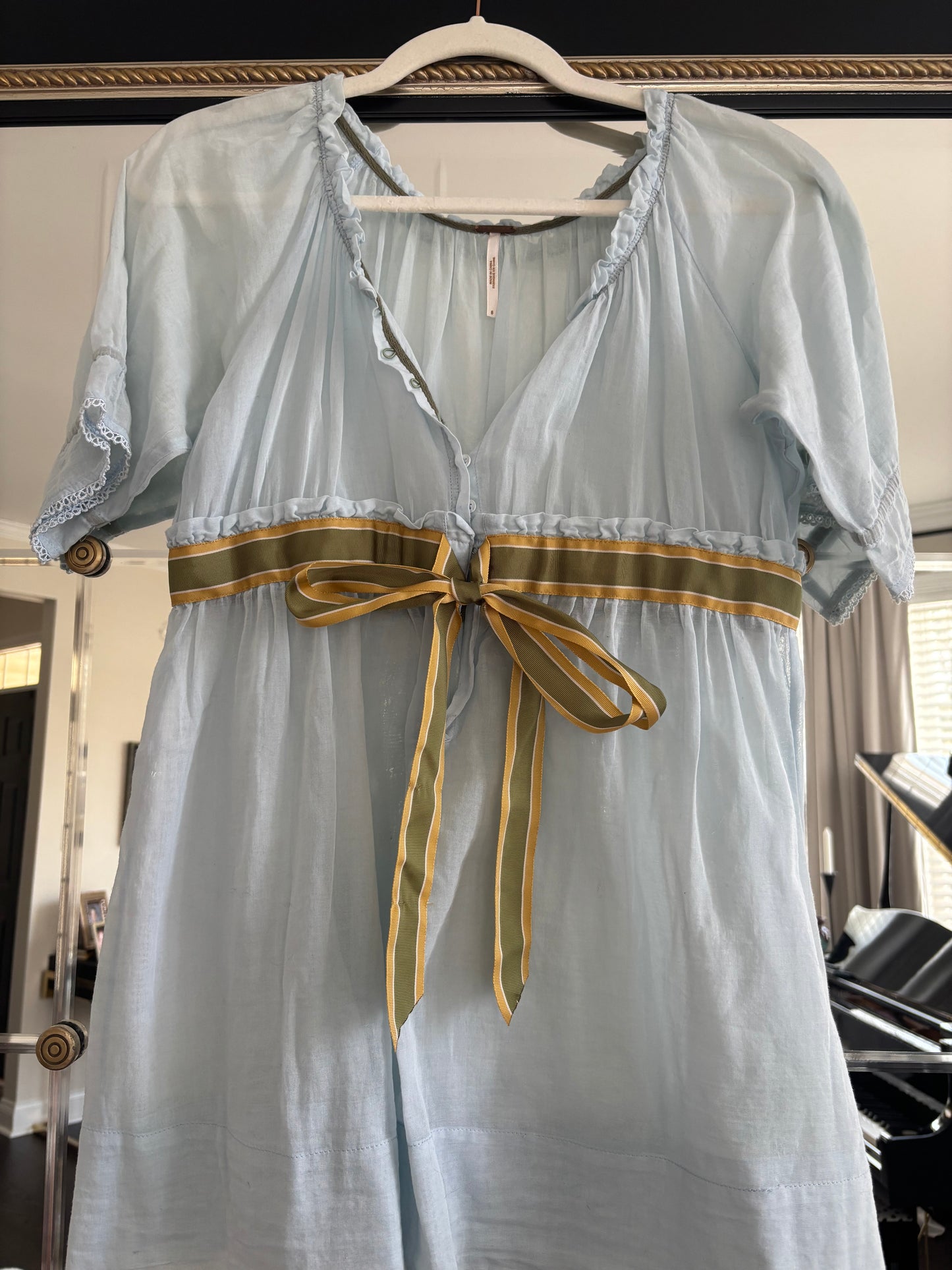 Vintage Baby Blue Baby Doll Top