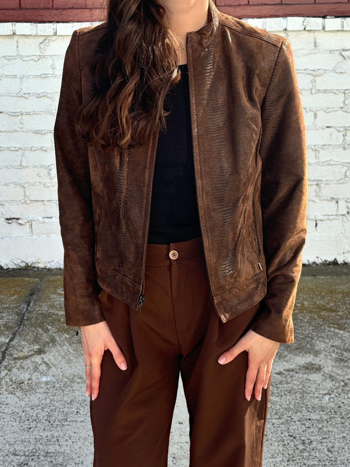 Chocolate Brown Leather Jacket