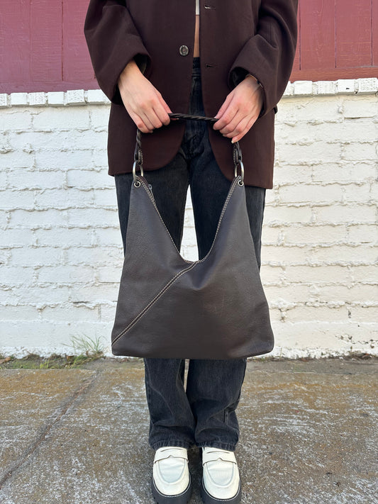 Brown Leather Hobo Bag