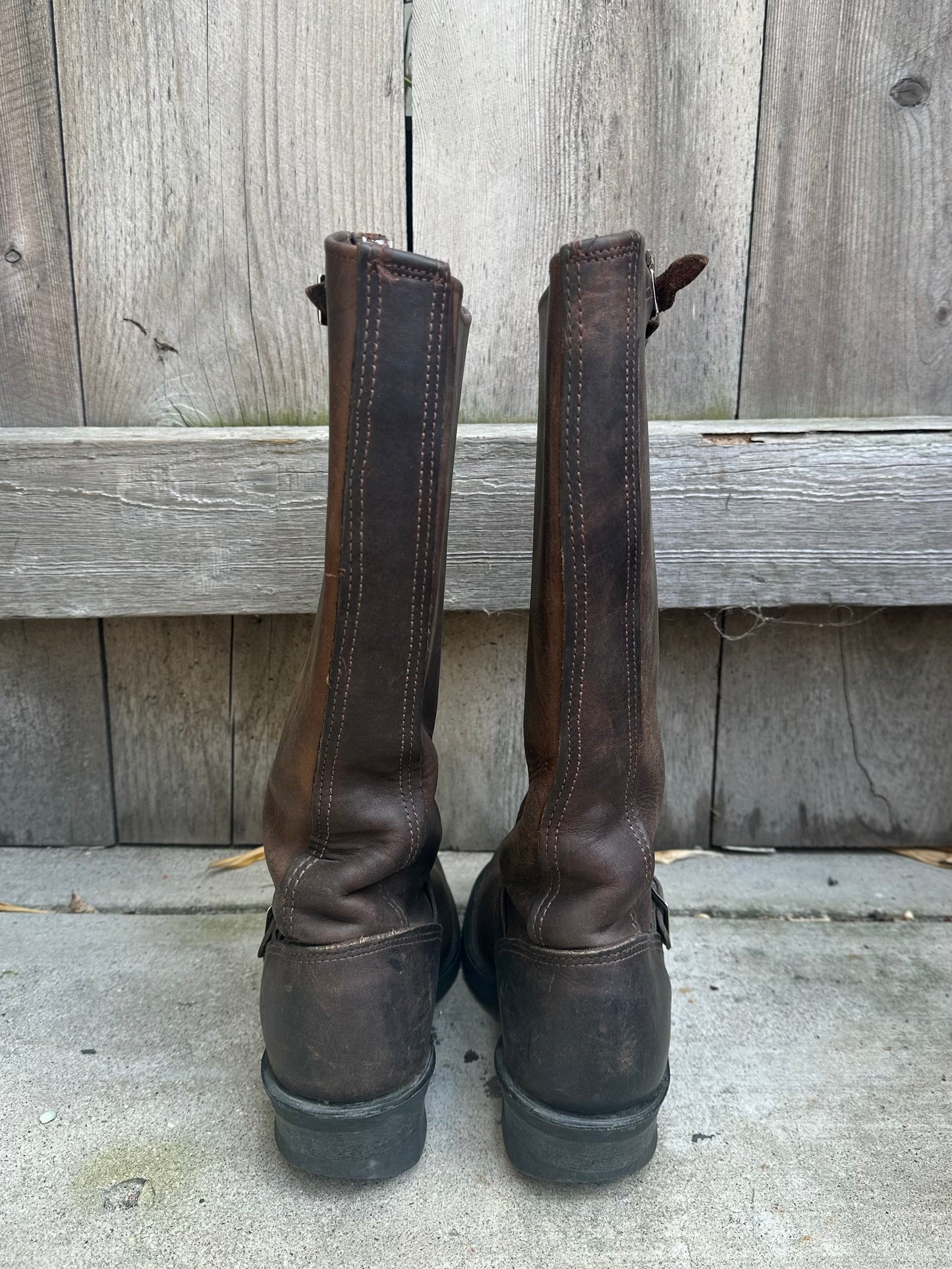 Frye Brown Leather Moto Boots