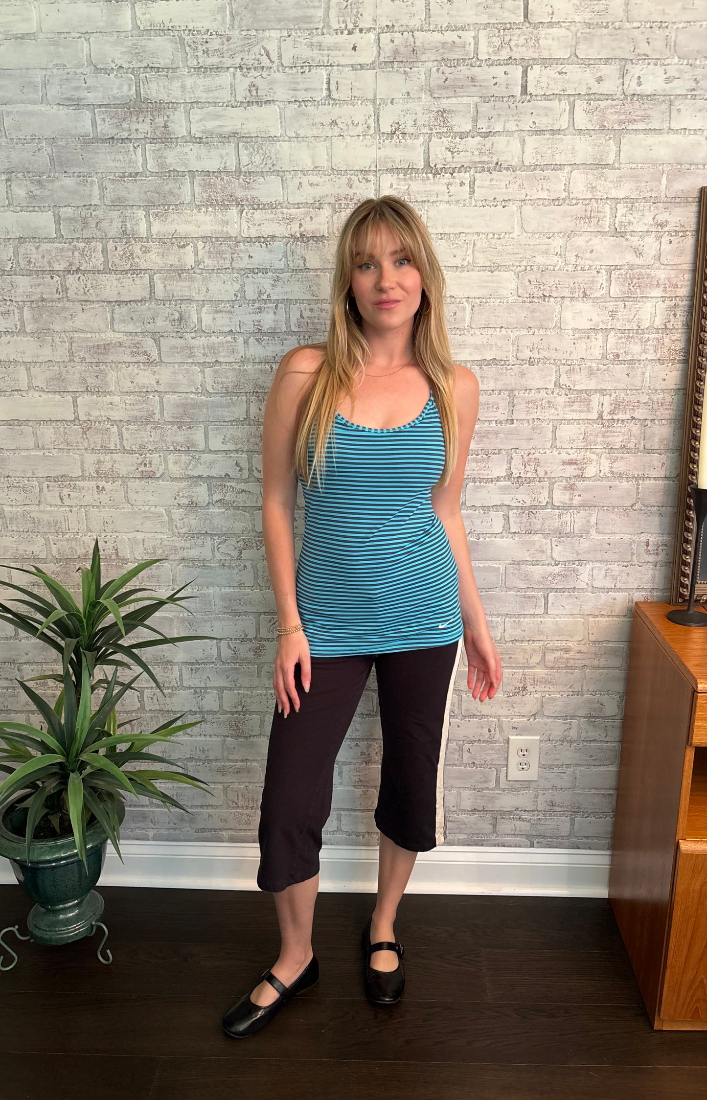 Y2k Blue Striped Nike Tank