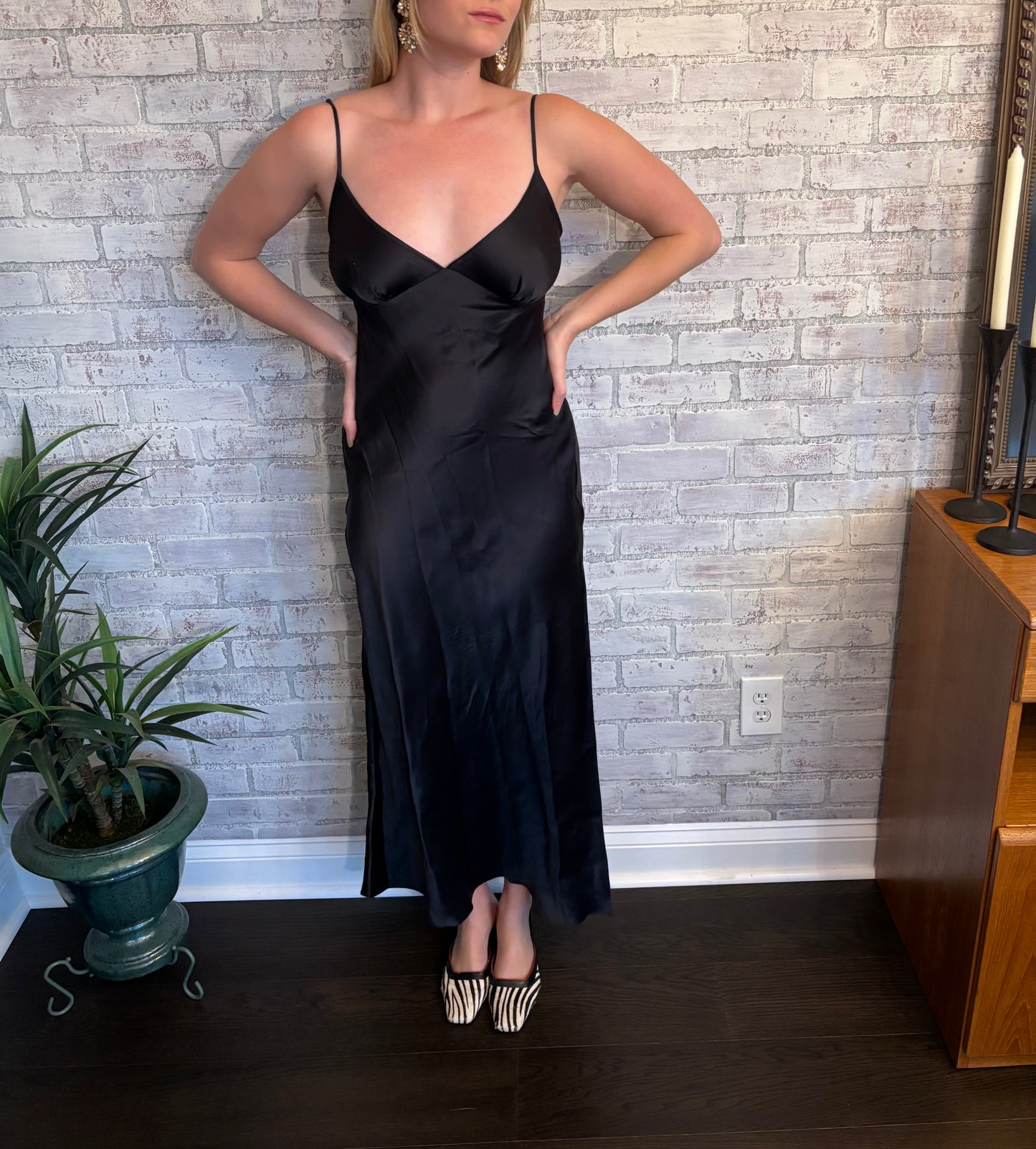 Vintage Black Silk Dress