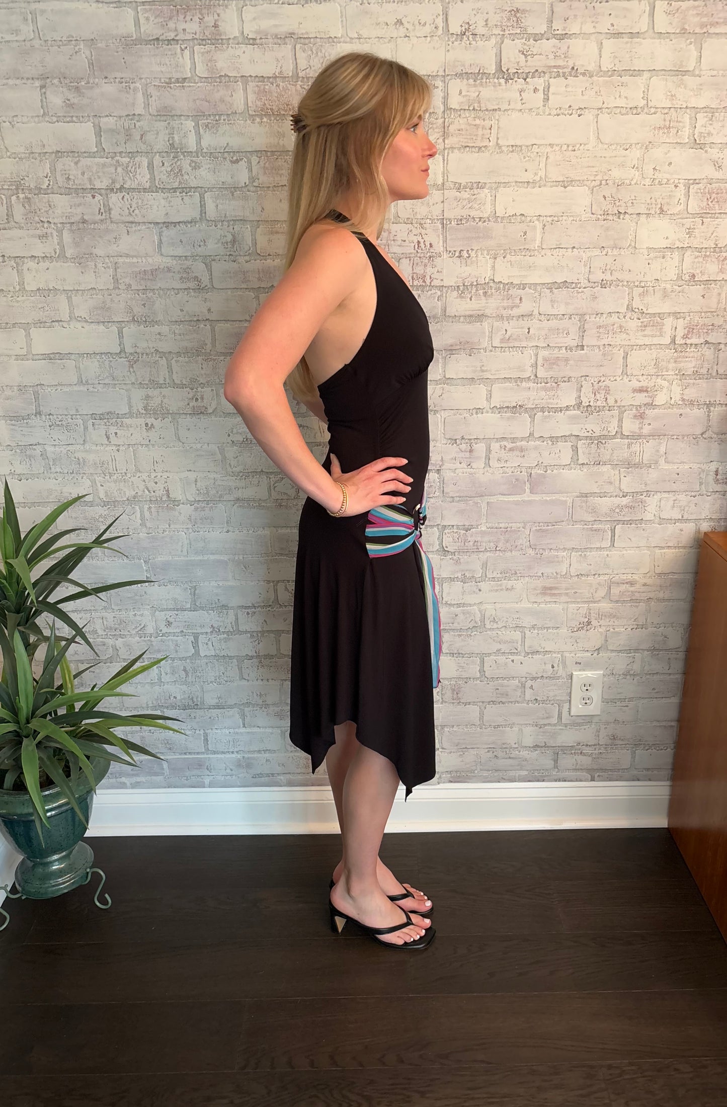 Vintage Y2k Halter Asymmetrical Dress