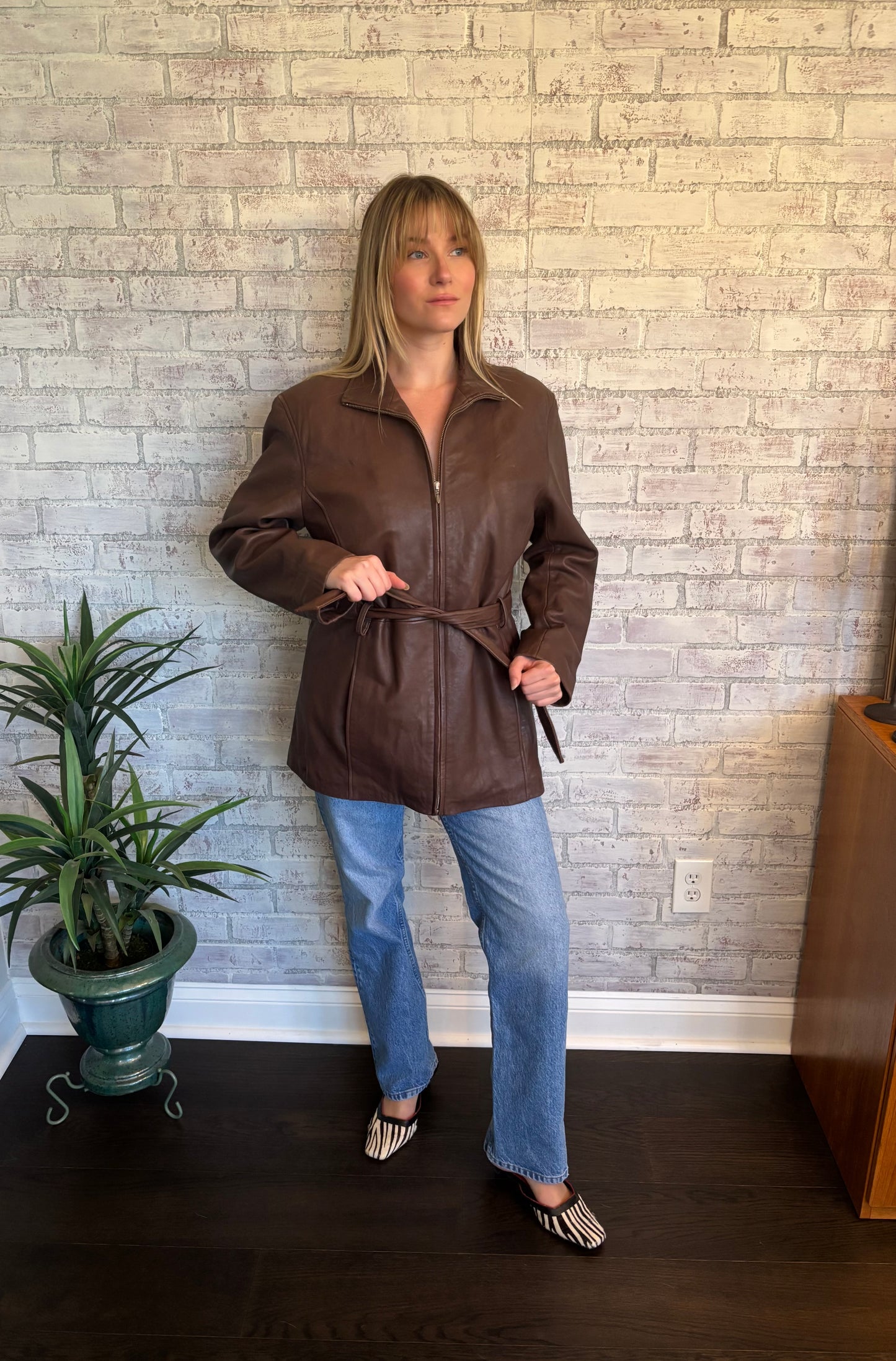 Vintage Brown Leather Jacket