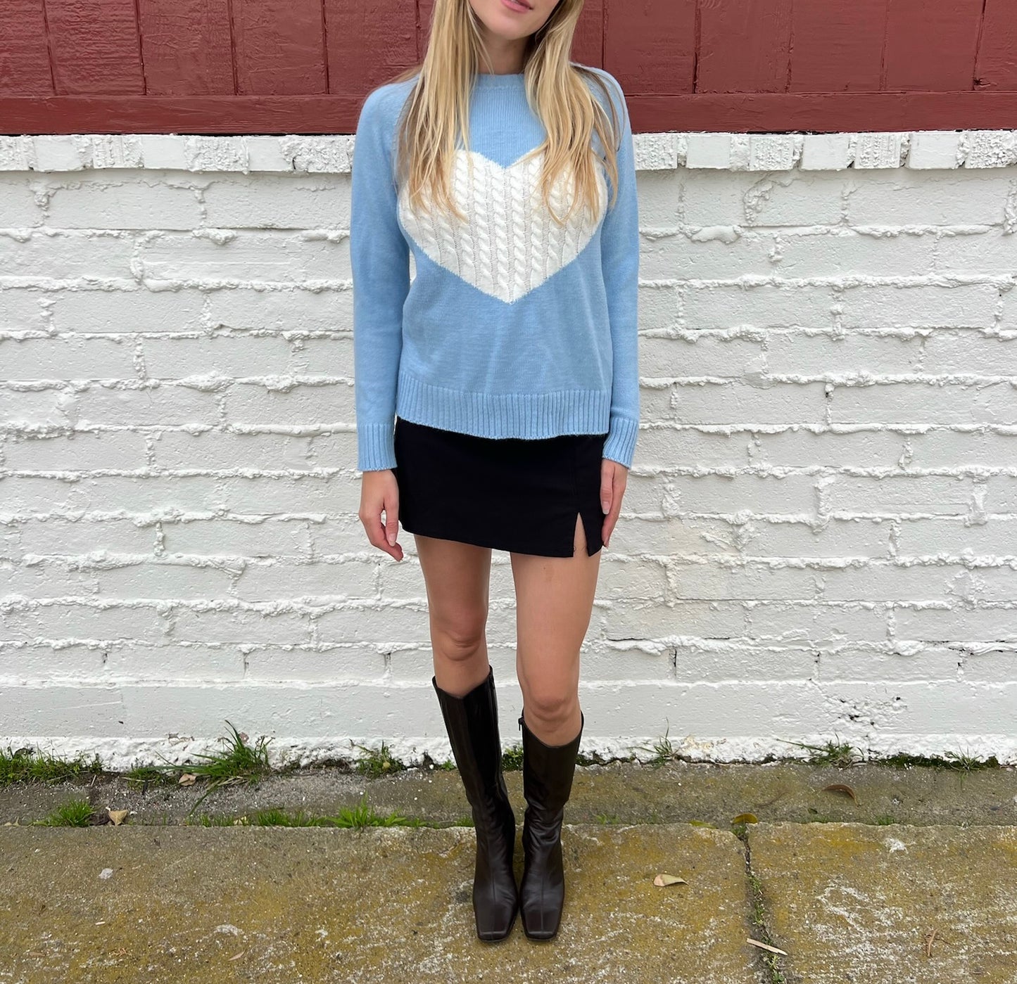 Blue Heart Sweater